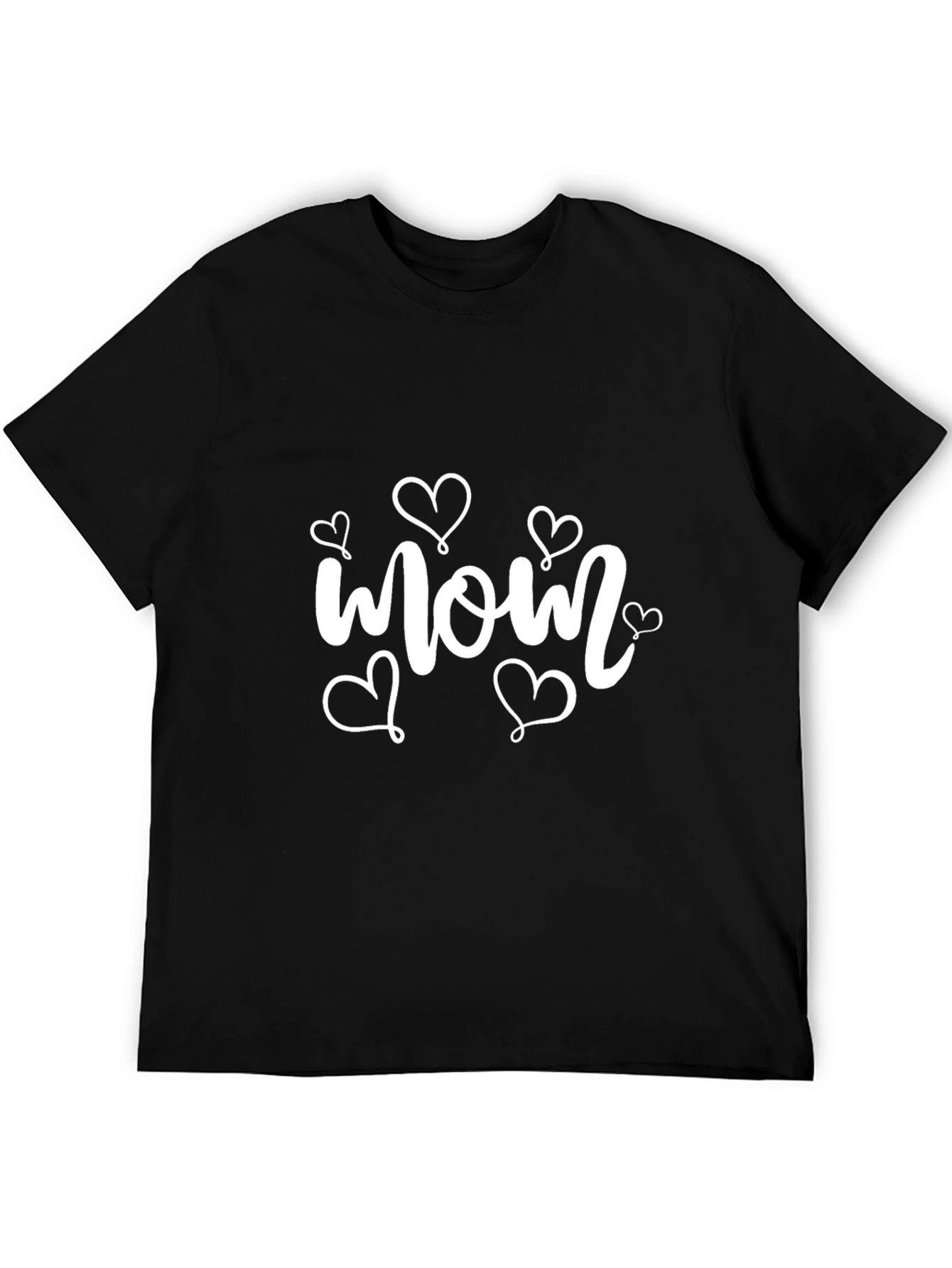 Mom Heart Graphic Tee - Stylish Black T-Shirt