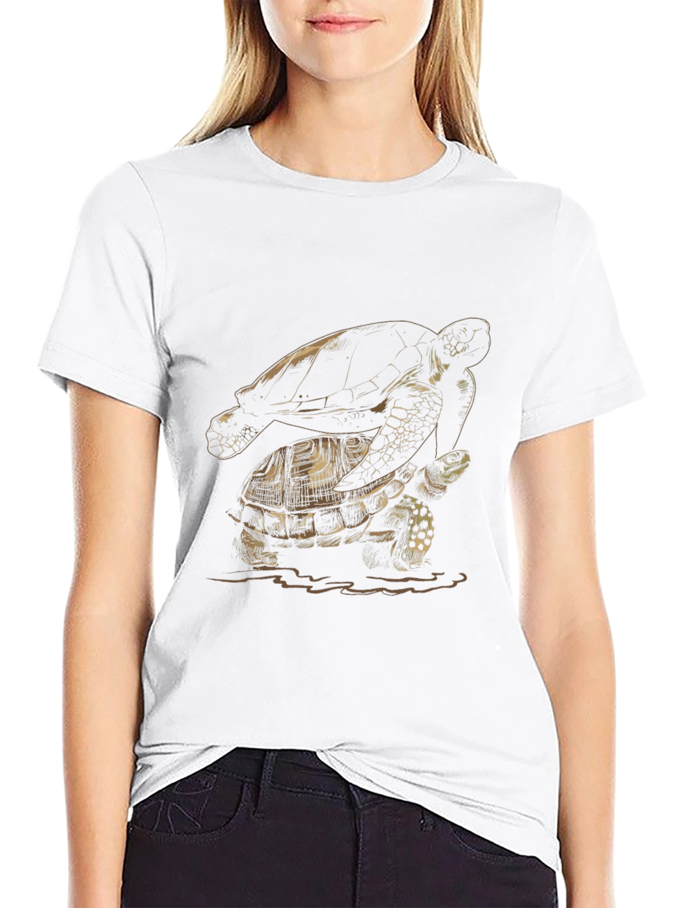 Black Turtle Graphic Tee - Nature Inspired Design