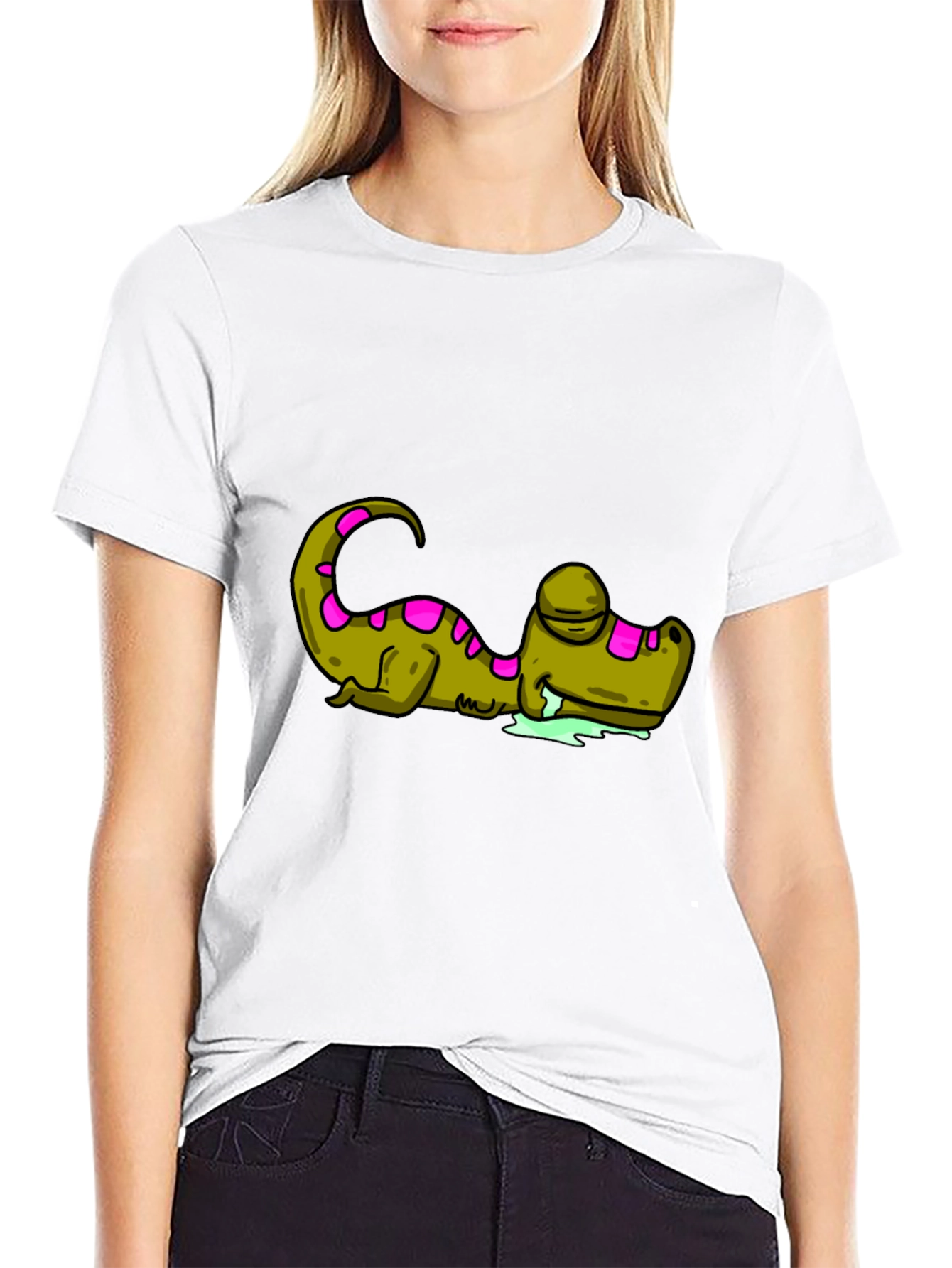 Lazy Alligator Graphic T-Shirt - Relaxed Fit Black