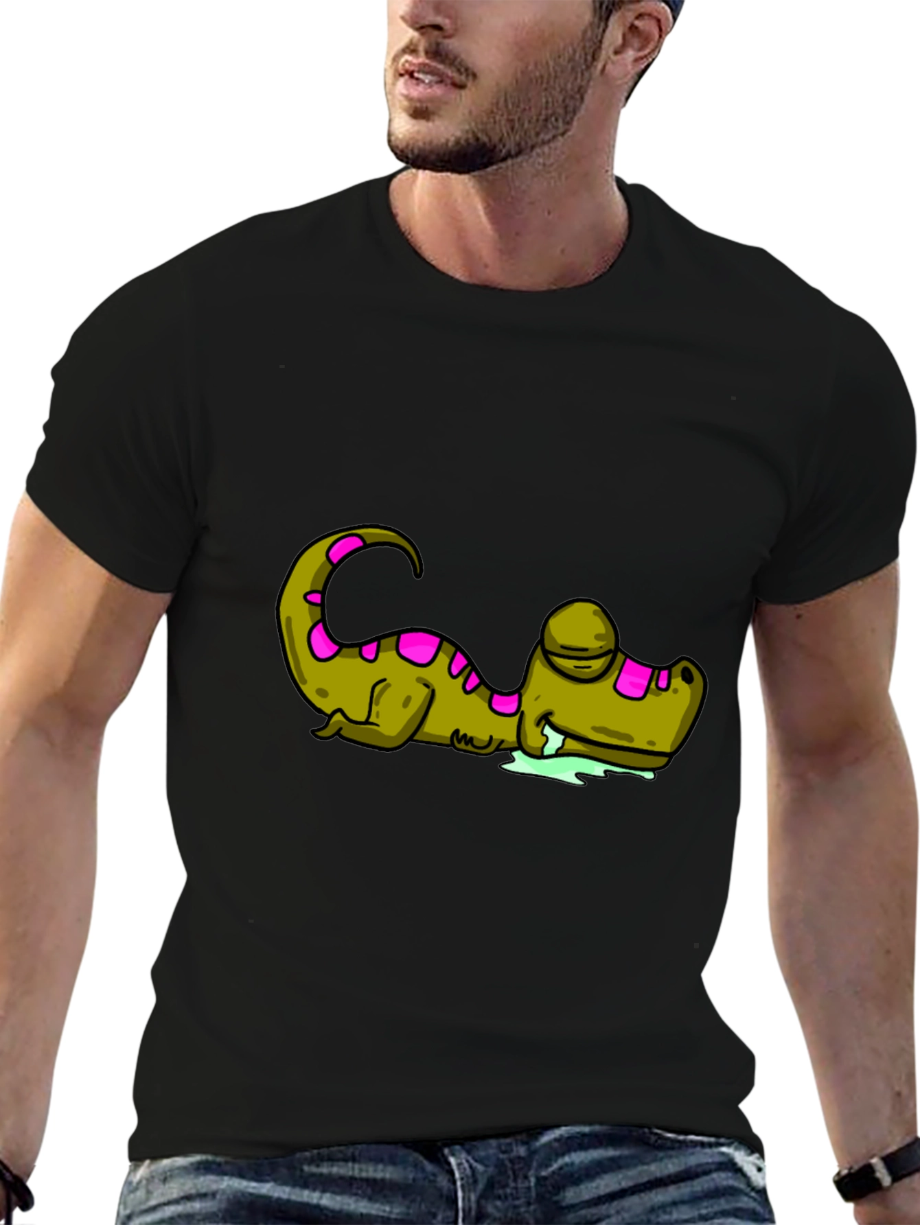 Lazy Alligator Graphic T-Shirt - Relaxed Fit Black