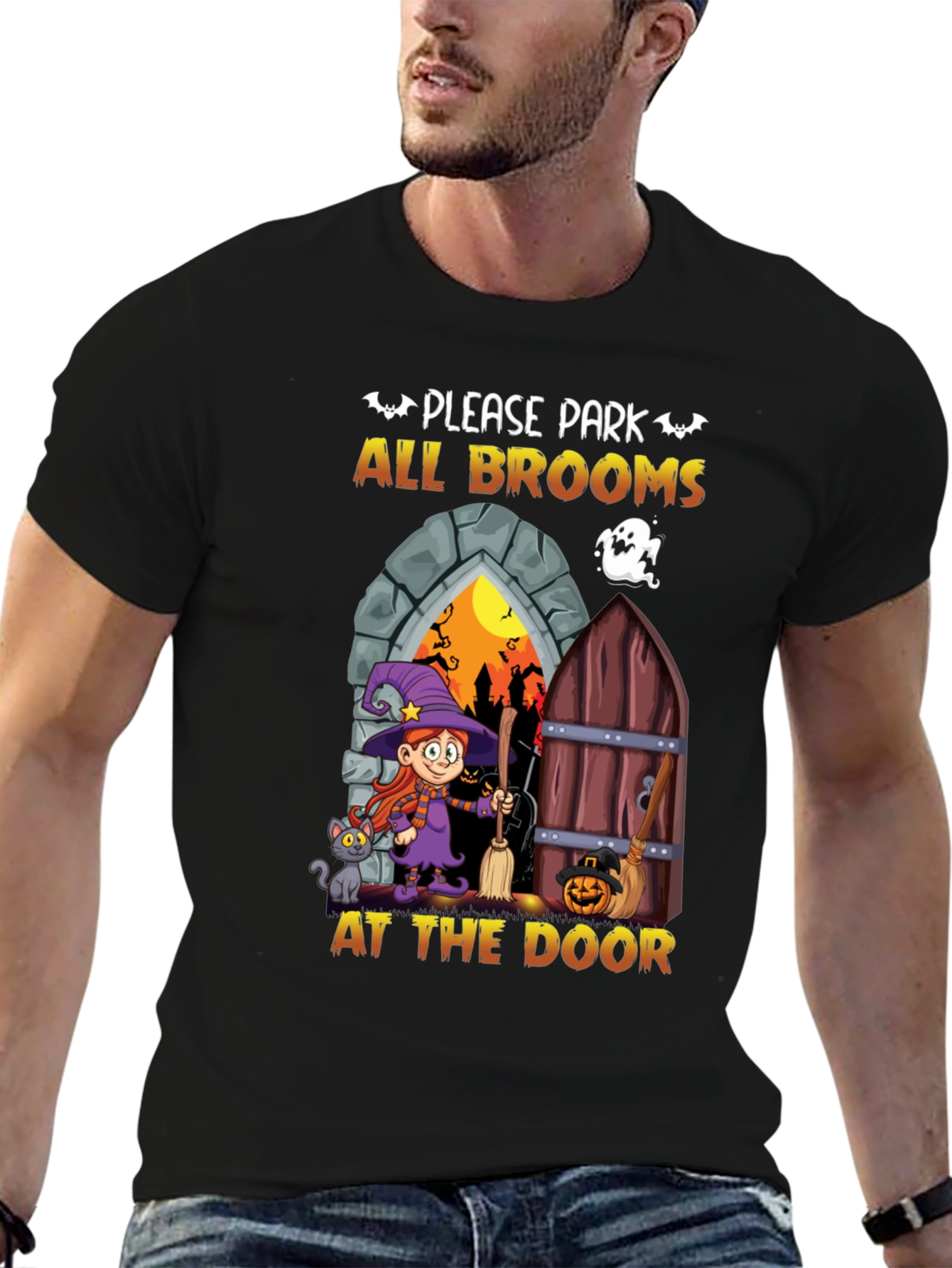 Halloween Witch Broom T-Shirt