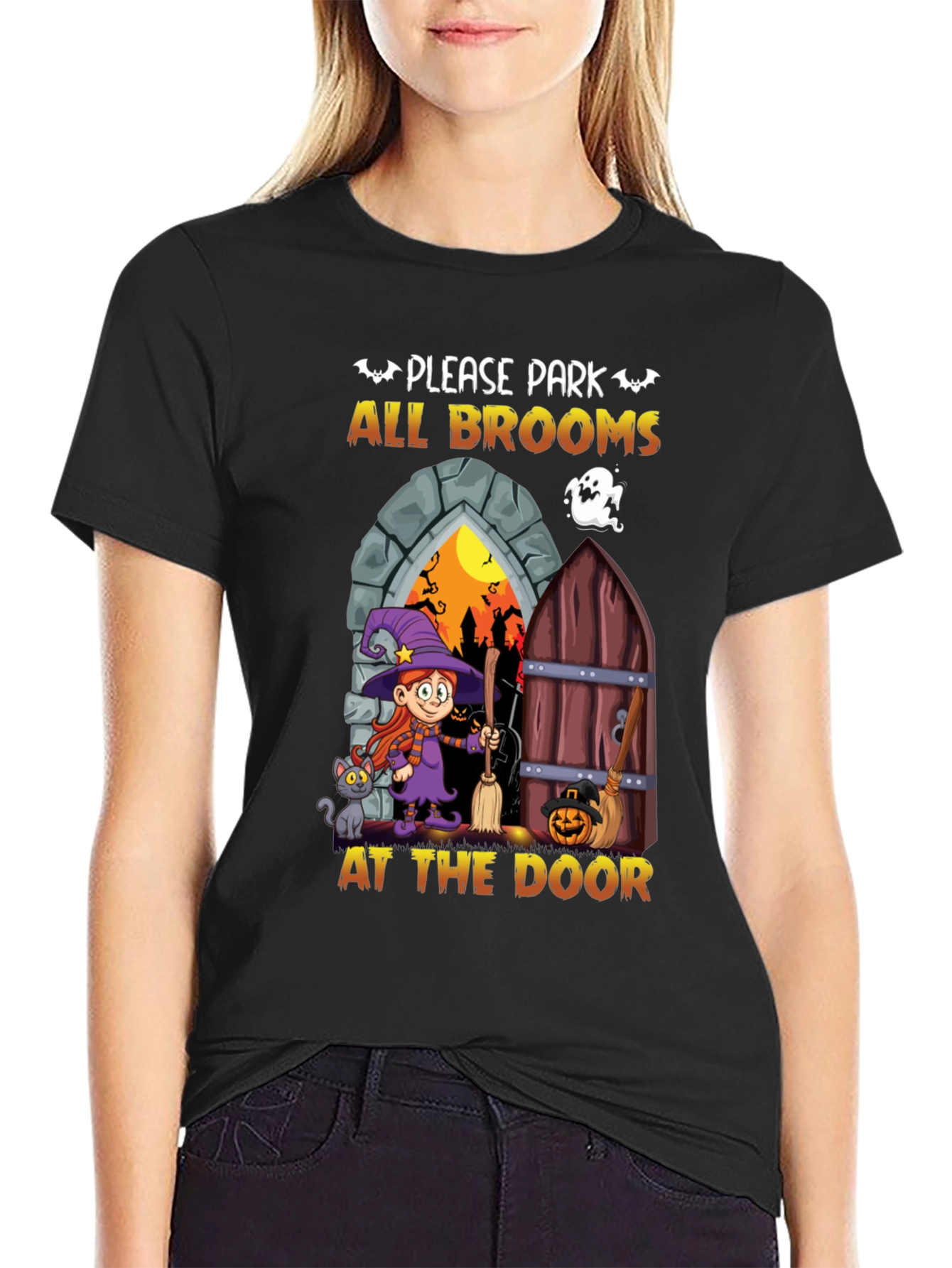 Halloween Witch Broom T-Shirt