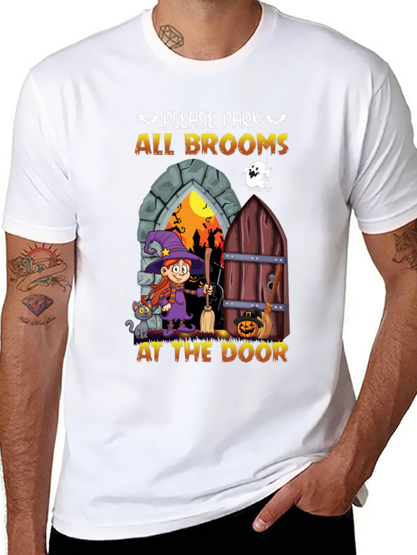 Halloween Witch Broom T-Shirt