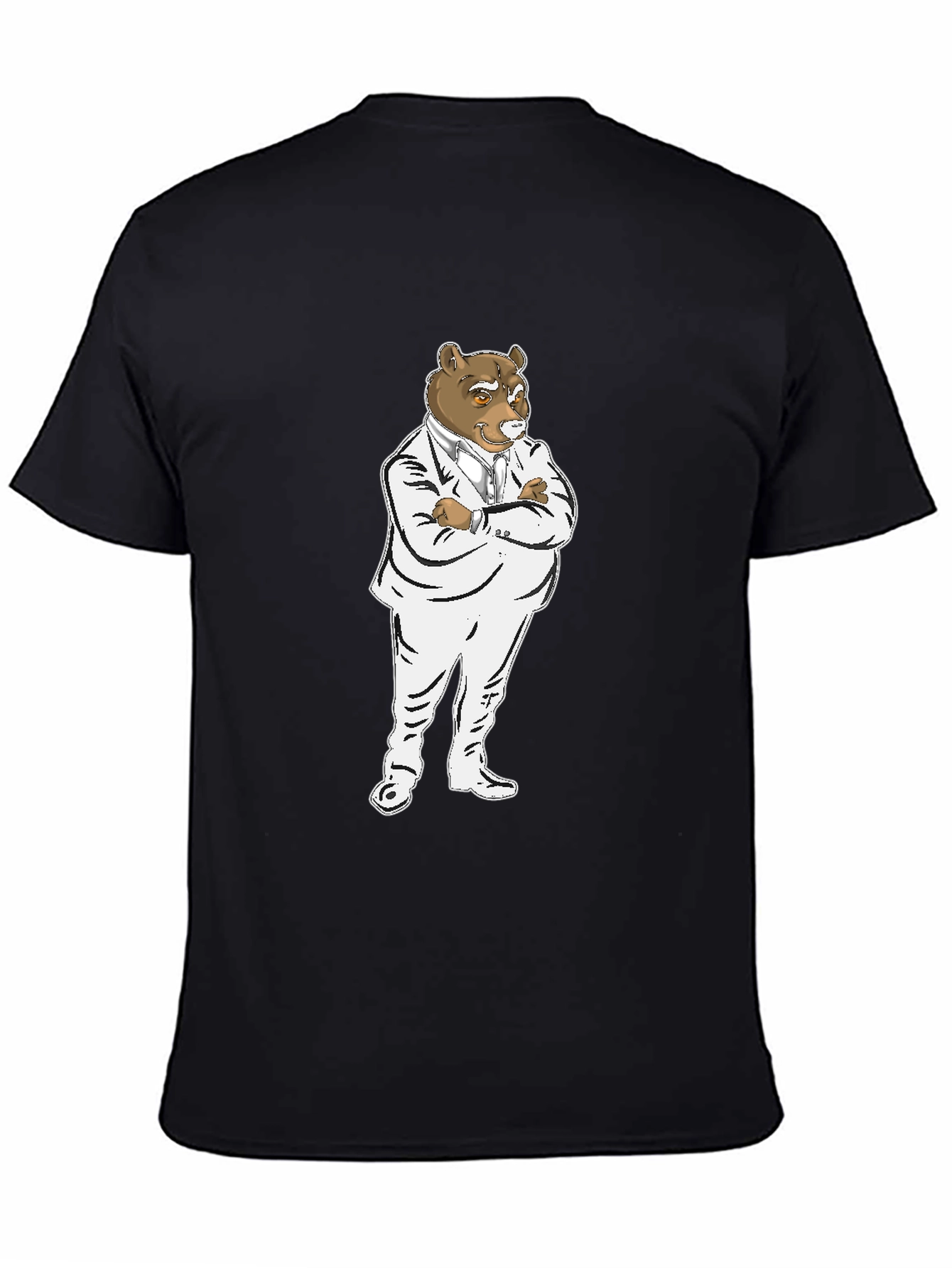 Bear Boss T-Shirt - Black Crew Neck Graphic Tee