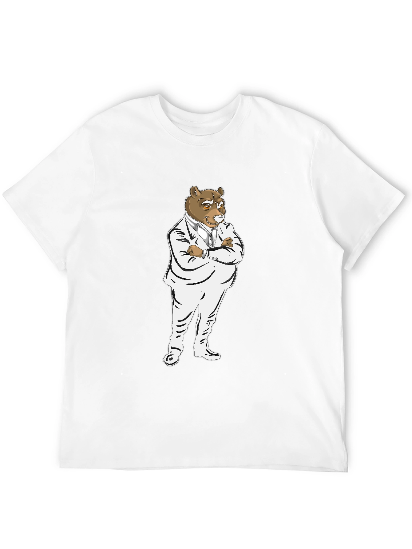 Bear Boss T-Shirt - Black Crew Neck Graphic Tee