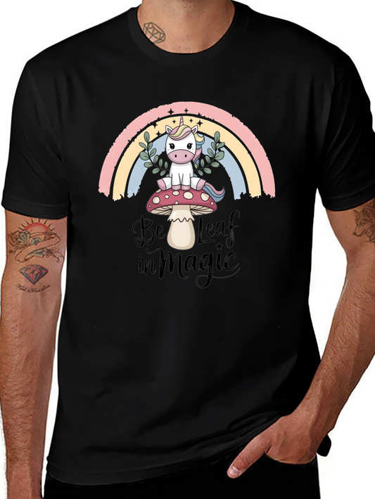 Unicorn Magic Graphic T-Shirt - Black Cotton Tee