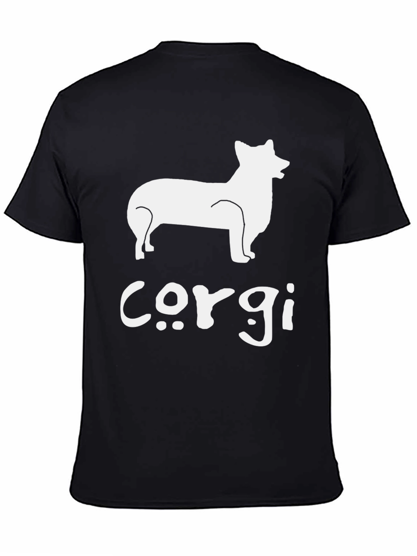 Corgi Silhouette Graphic T-Shirt - Black