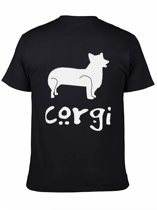 Corgi Silhouette Graphic T-Shirt - Black