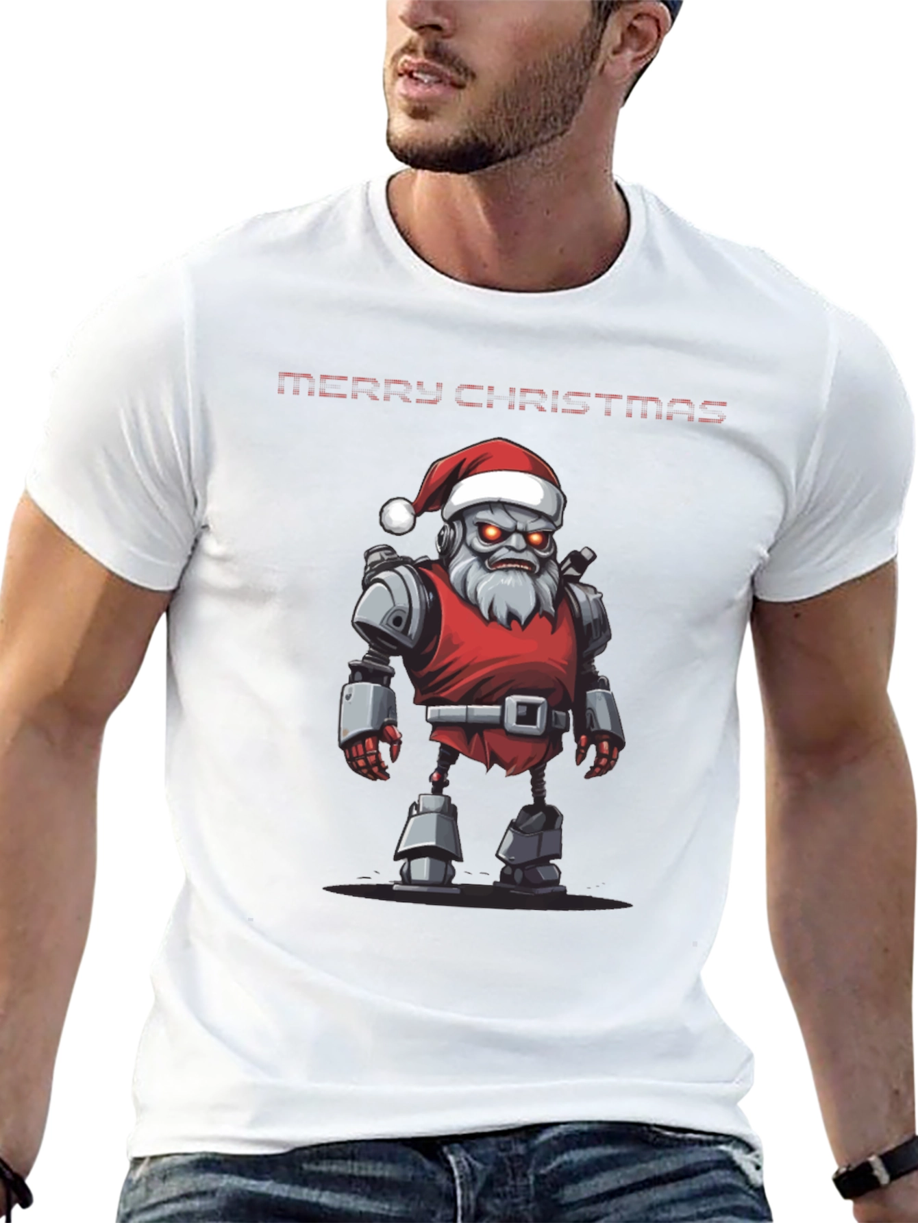 Merry Christmas Robot Santa T-Shirt