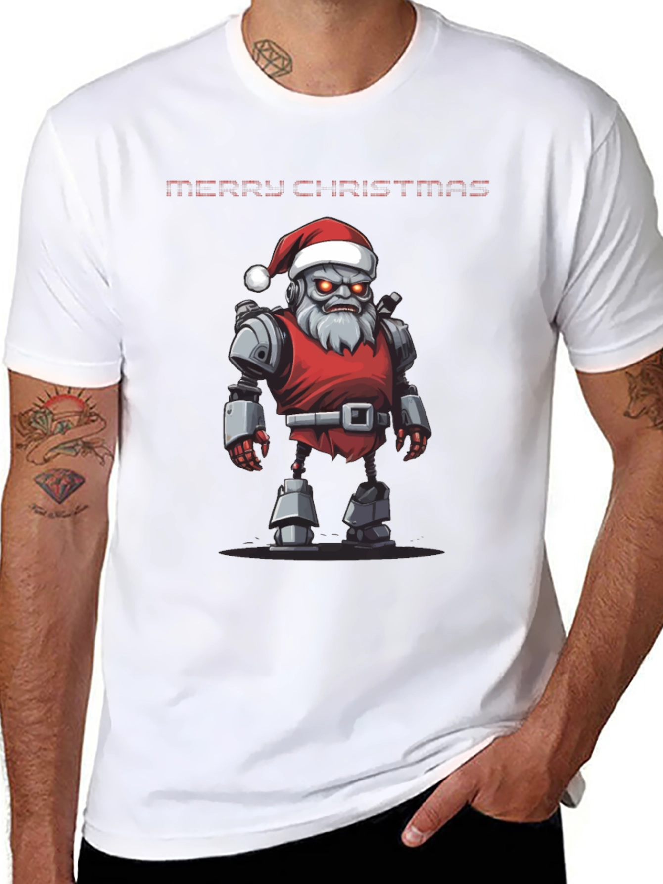 Merry Christmas Robot Santa T-Shirt