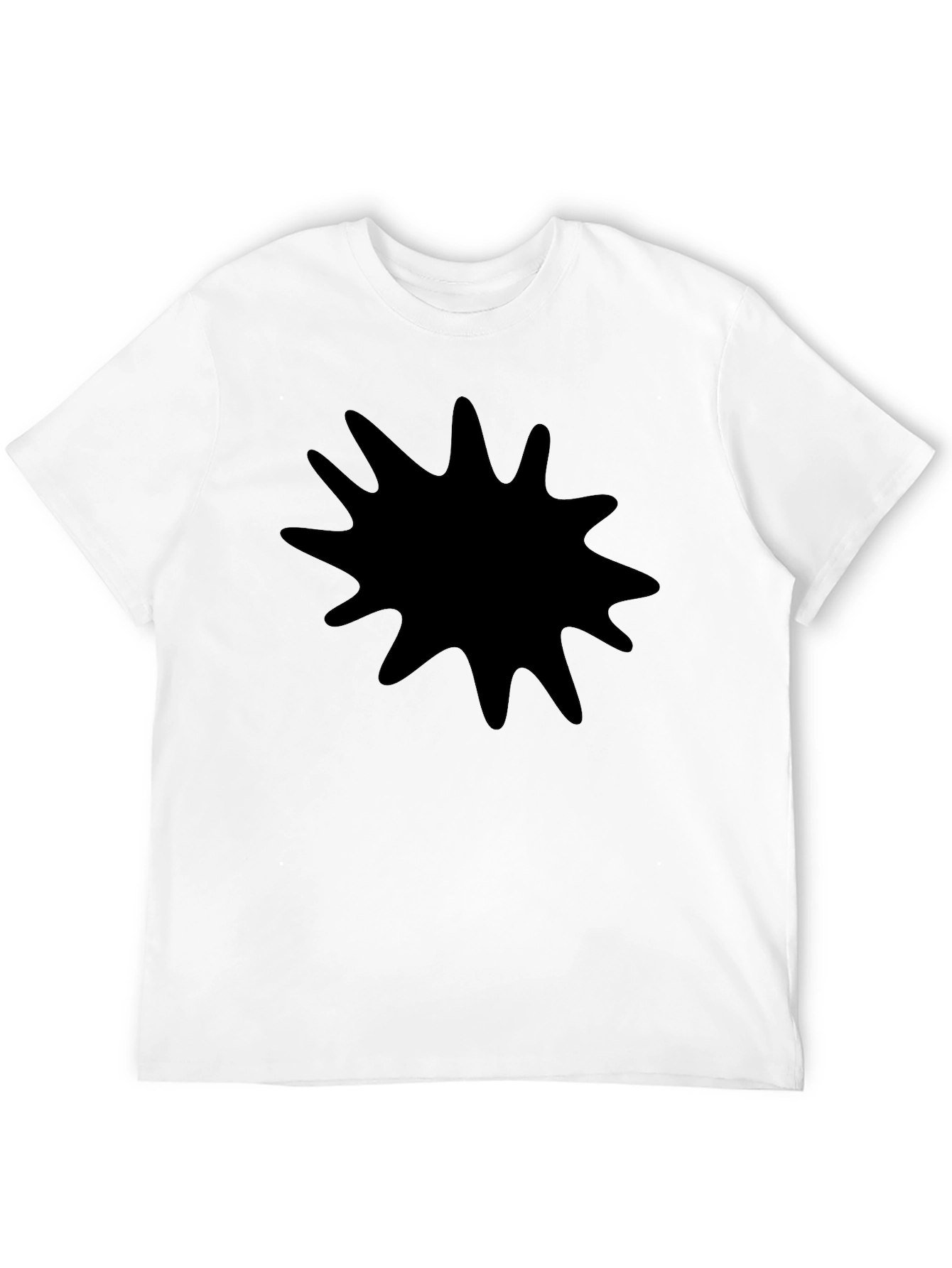 Black Graphic Tee - Abstract Splash Design