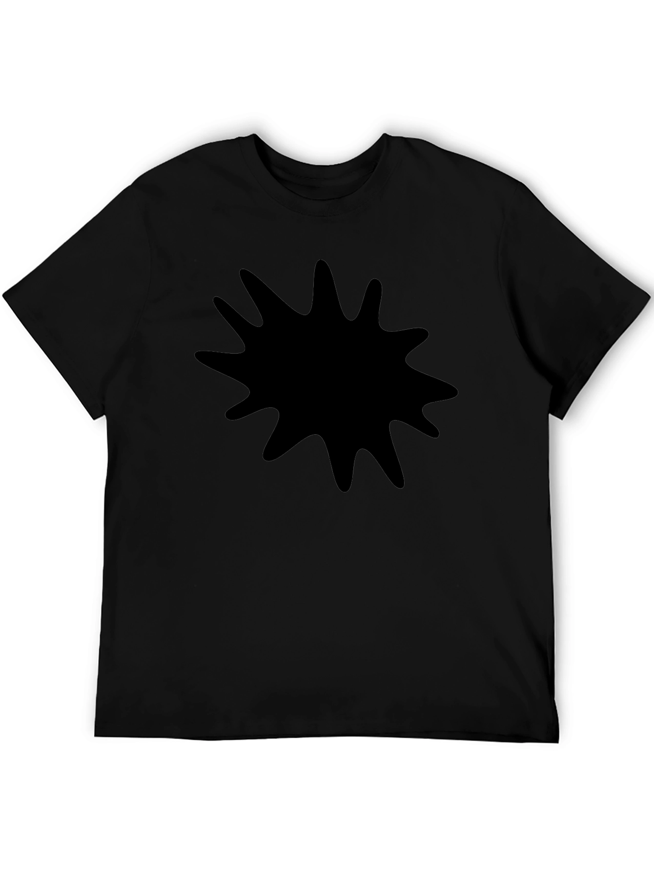 Black Graphic Tee - Abstract Splash Design