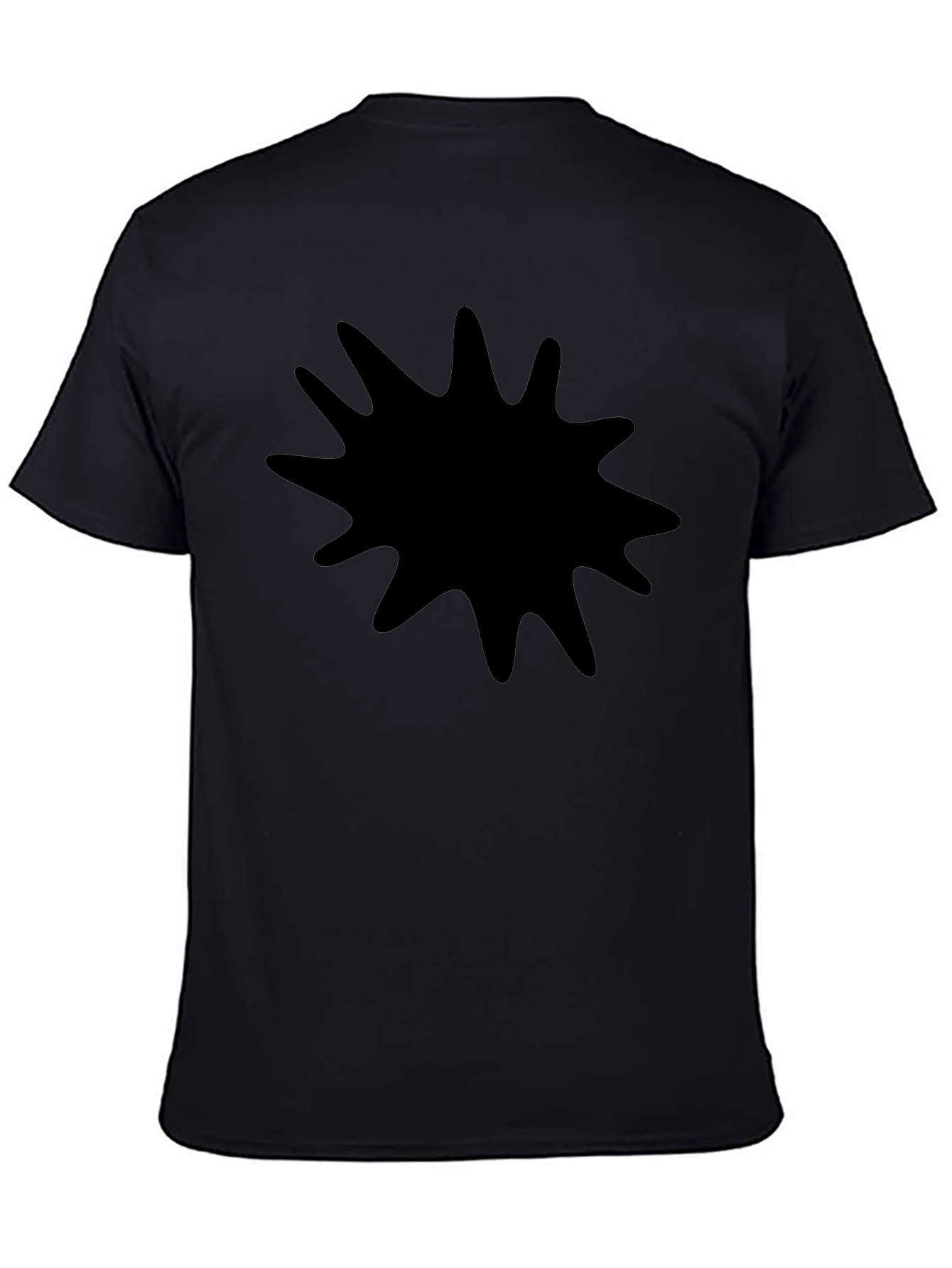 Black Graphic Tee - Abstract Splash Design