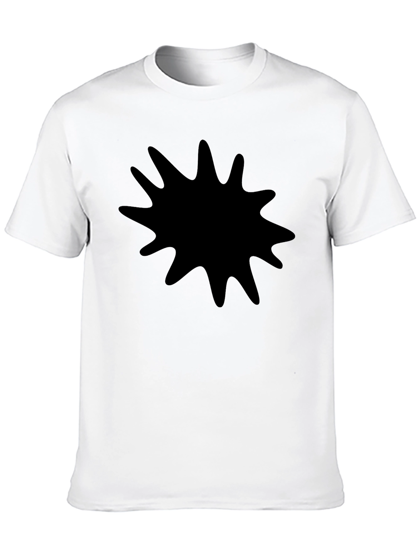 Black Graphic Tee - Abstract Splash Design