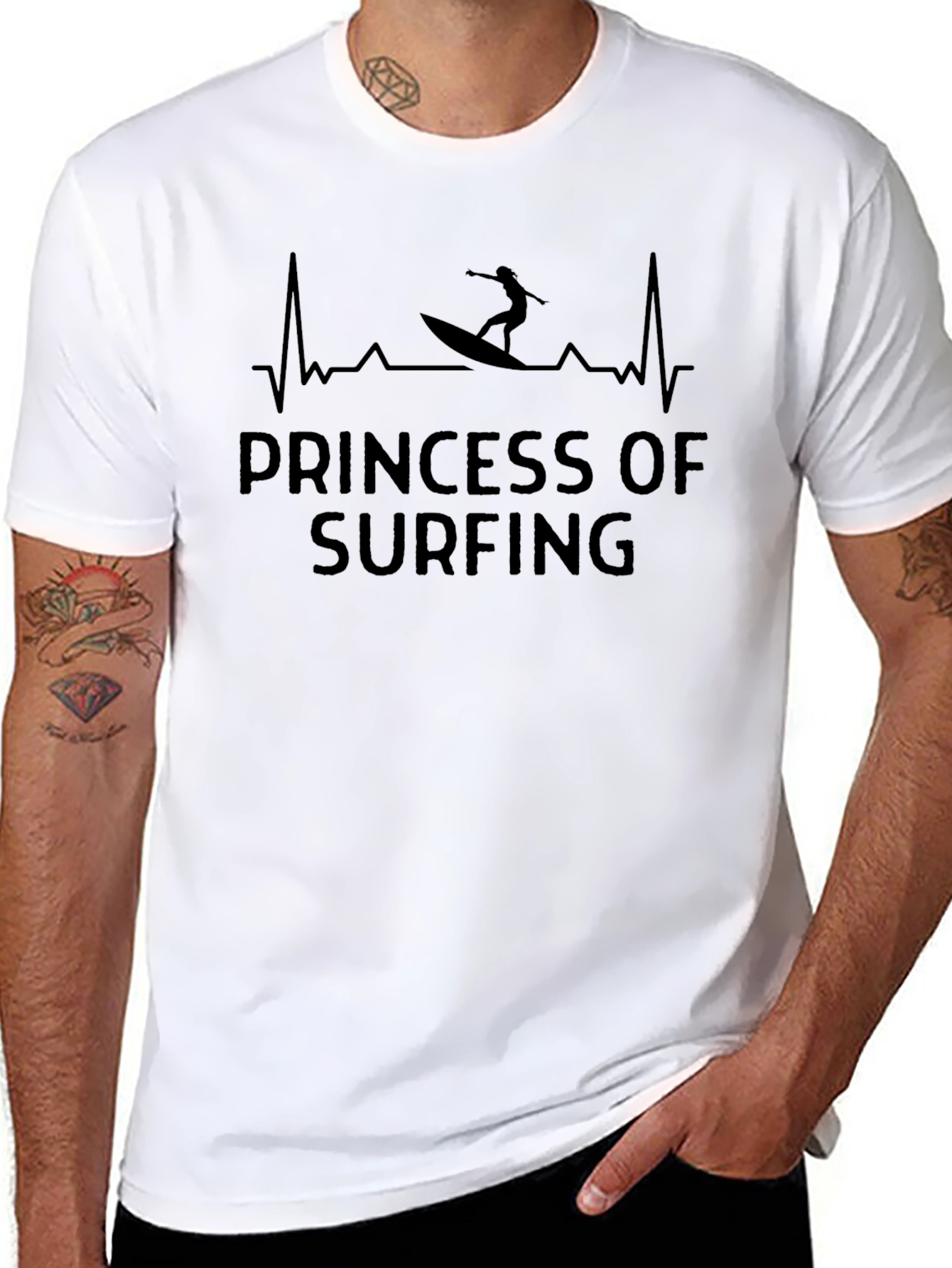 Princess of Surfing T-Shirt - Heartbeat Design
