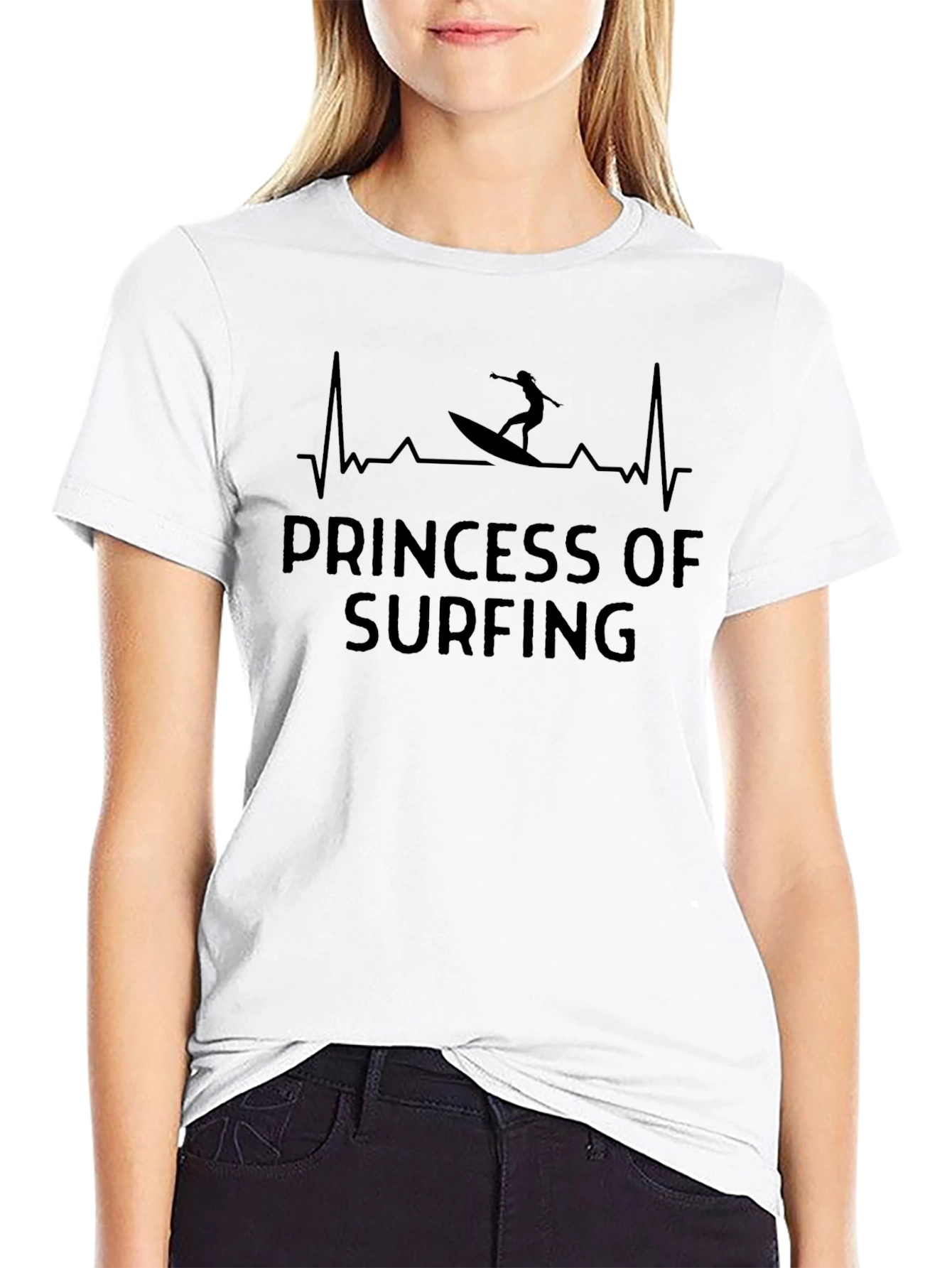 Princess of Surfing T-Shirt - Heartbeat Design