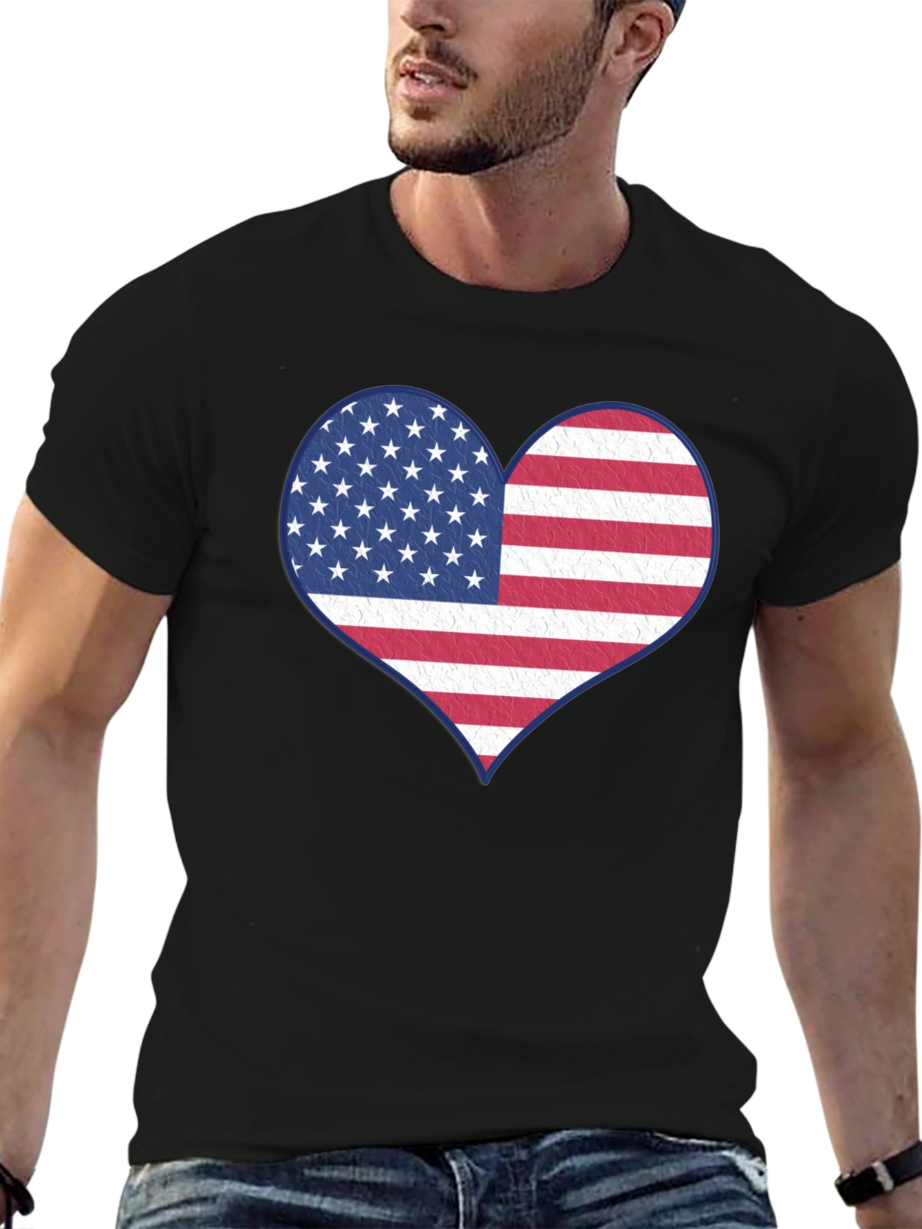 Patriotic Heart Flag Graphic Tee