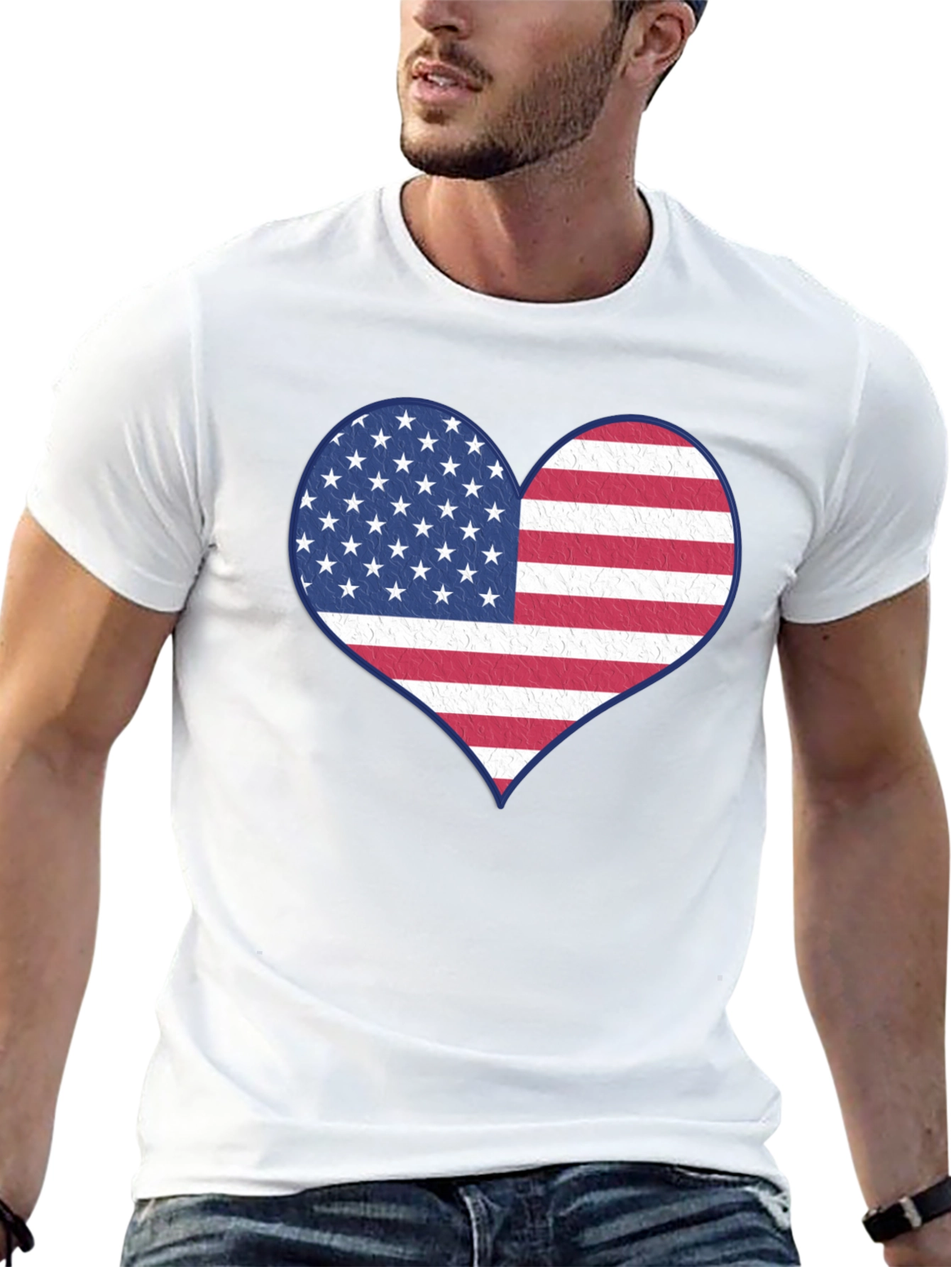 Patriotic Heart Flag Graphic Tee