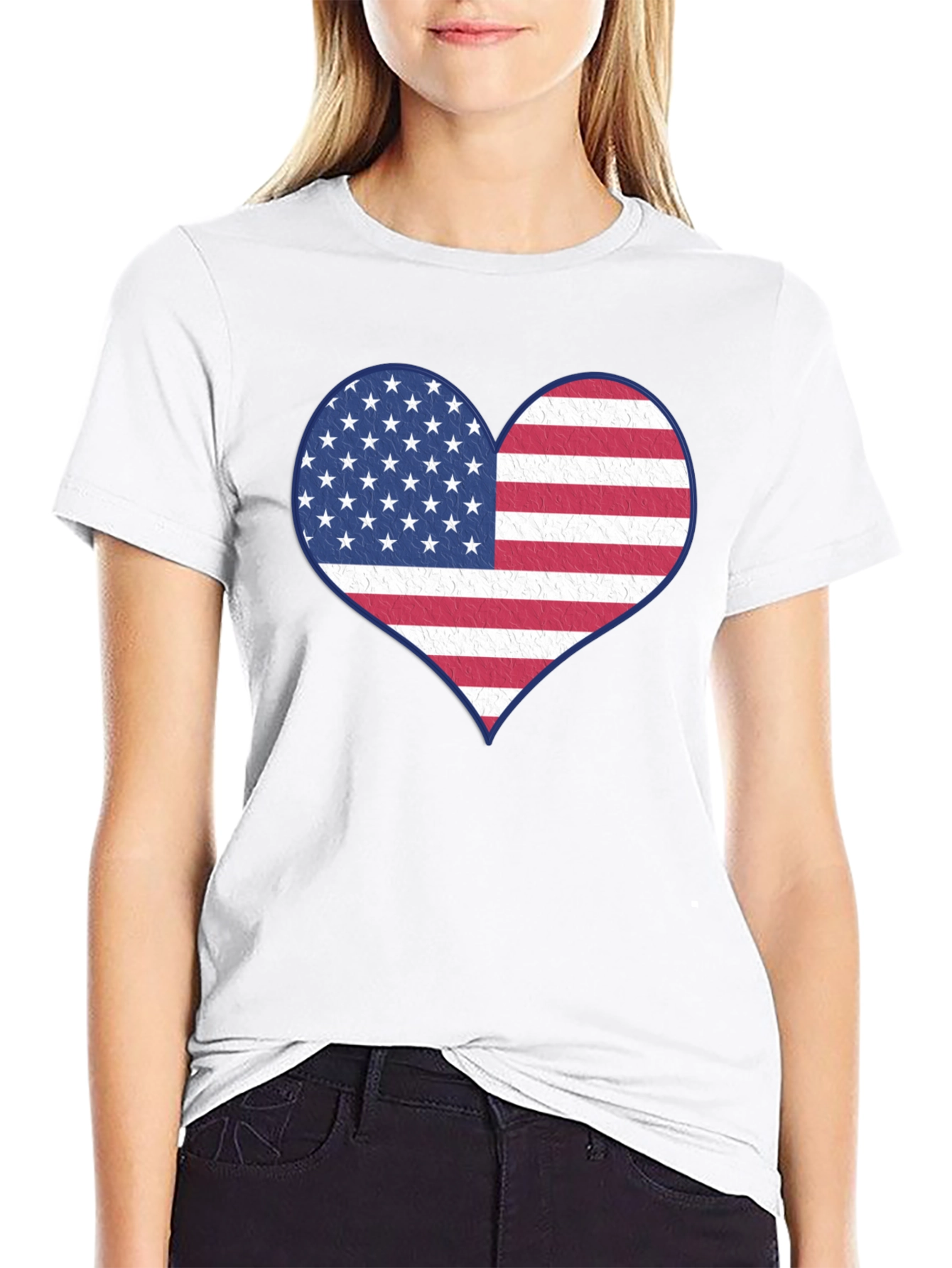 Patriotic Heart Flag Graphic Tee