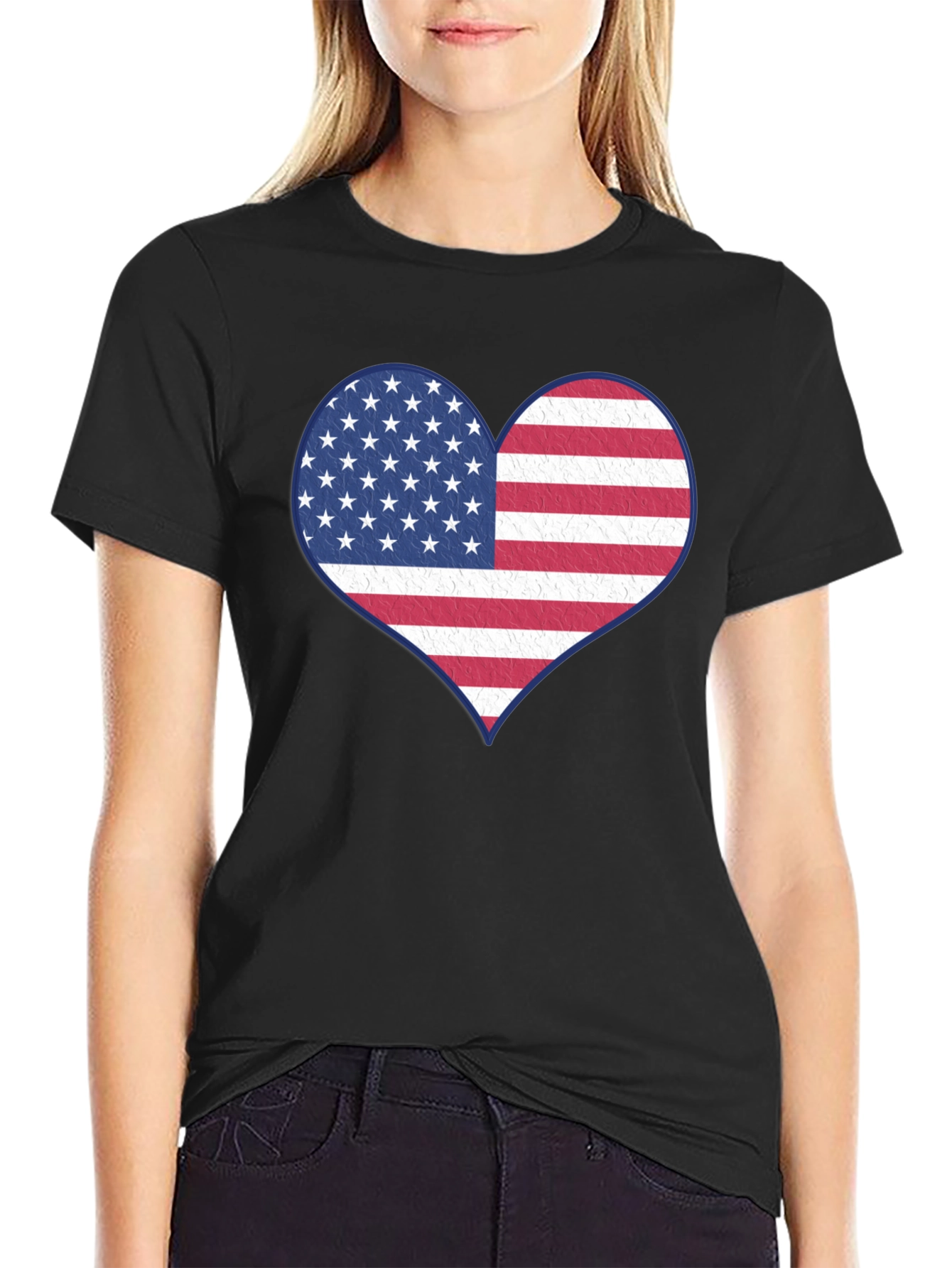 Patriotic Heart Flag Graphic Tee