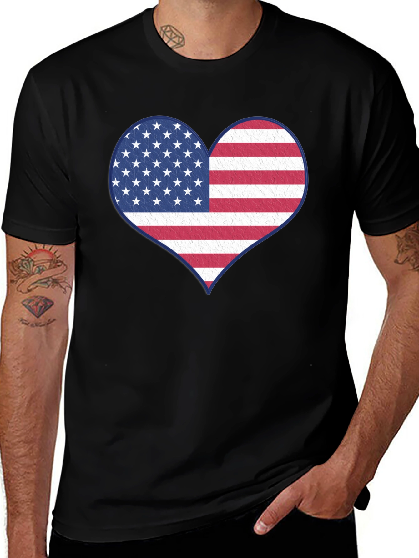 Patriotic Heart Flag Graphic Tee