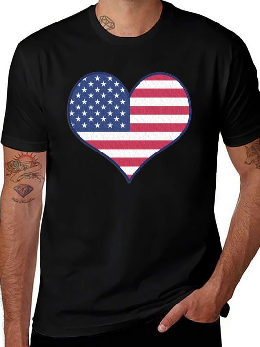 Patriotic Heart Flag Graphic Tee