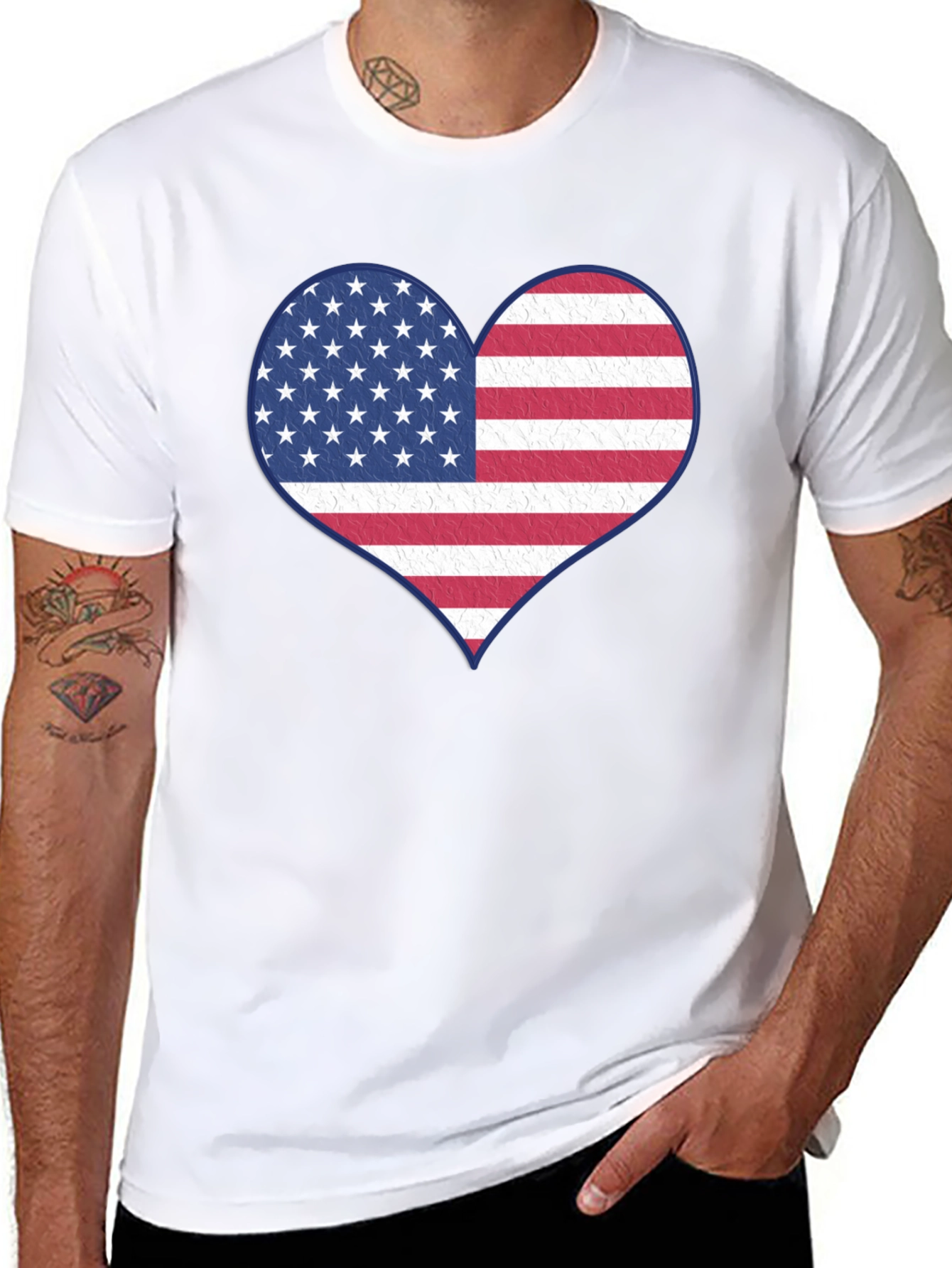 Patriotic Heart Flag Graphic Tee