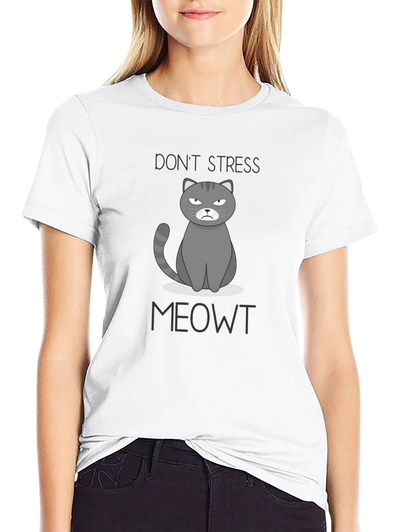 Dont Stress Meowt Funny Cat Graphic T-Shirt