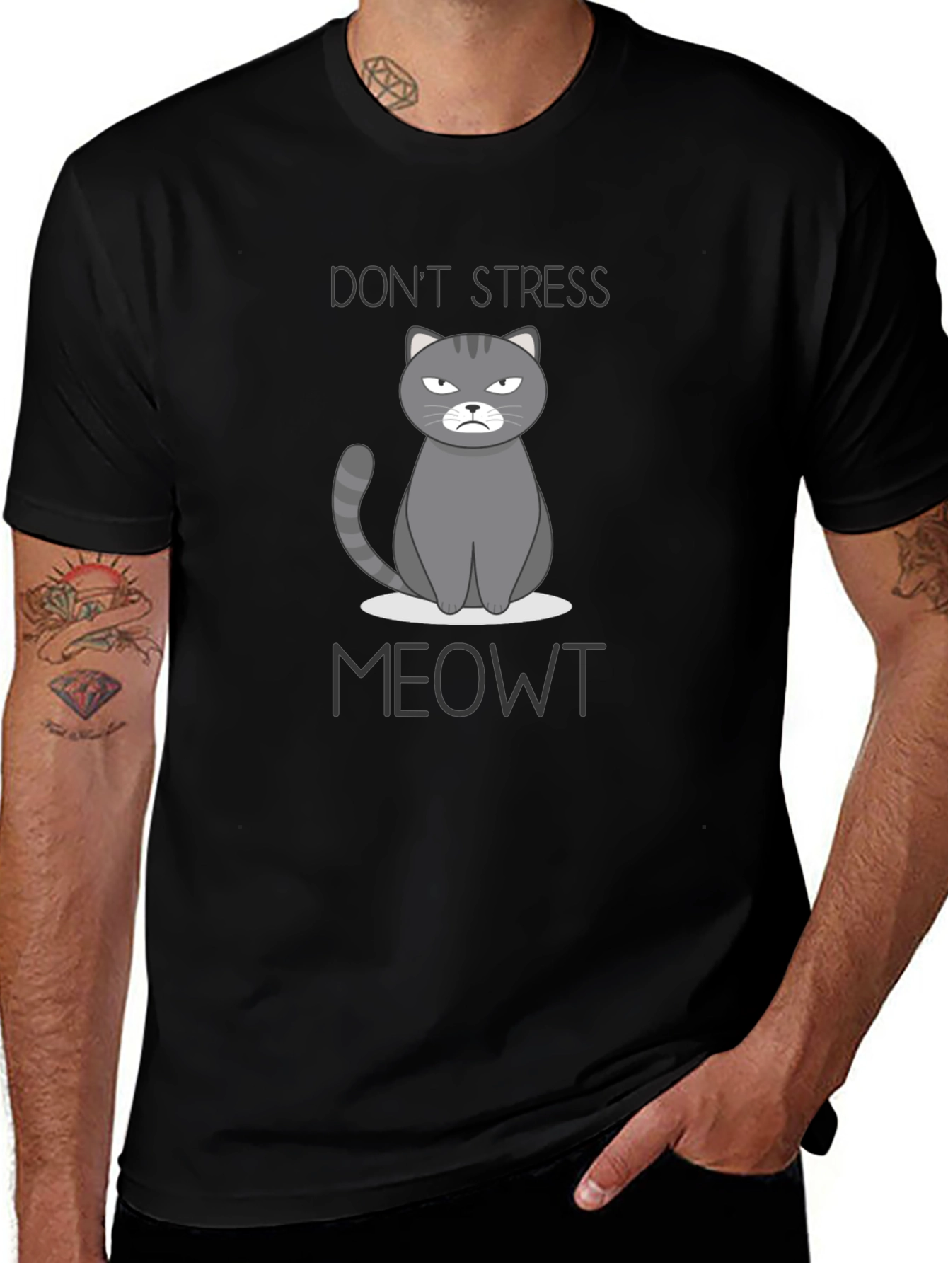 Dont Stress Meowt Funny Cat Graphic T-Shirt