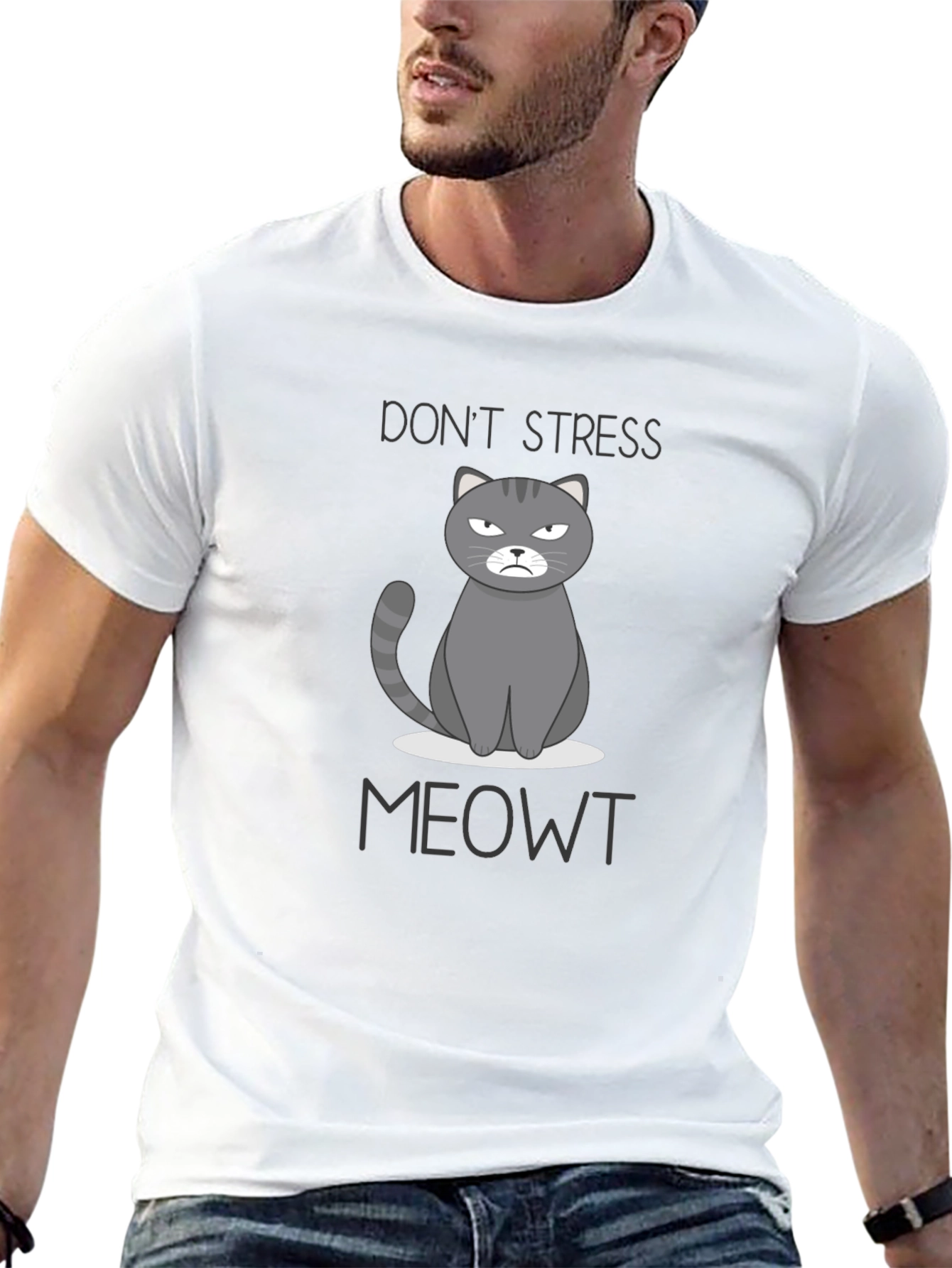 Dont Stress Meowt Funny Cat Graphic T-Shirt