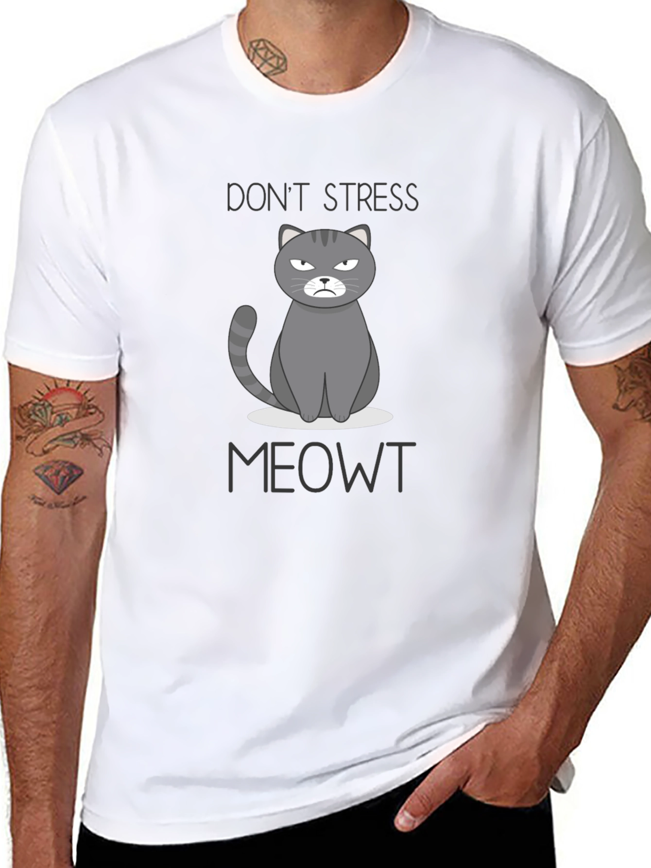Dont Stress Meowt Funny Cat Graphic T-Shirt