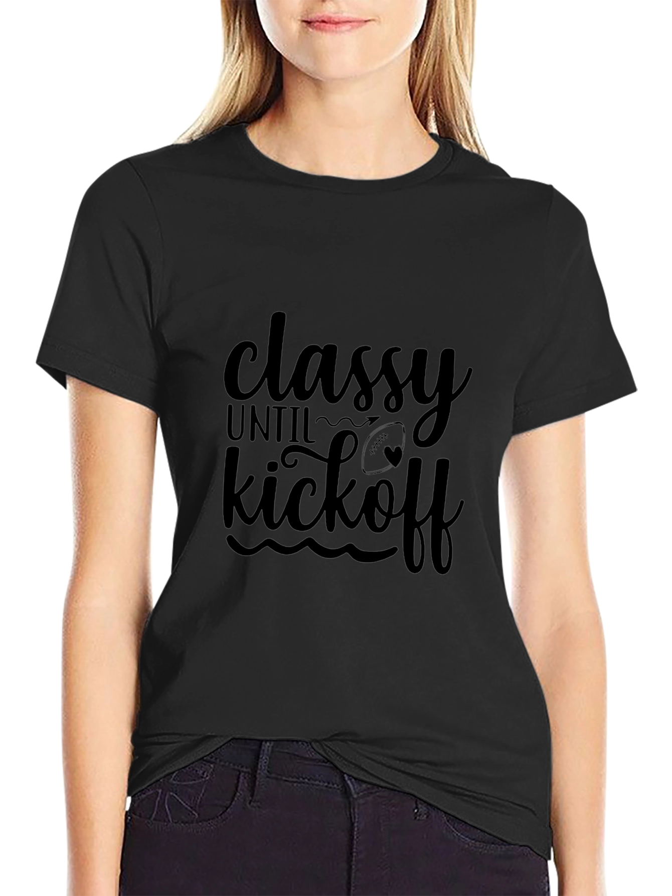 Classy Until Kickoff Black T-Shirt