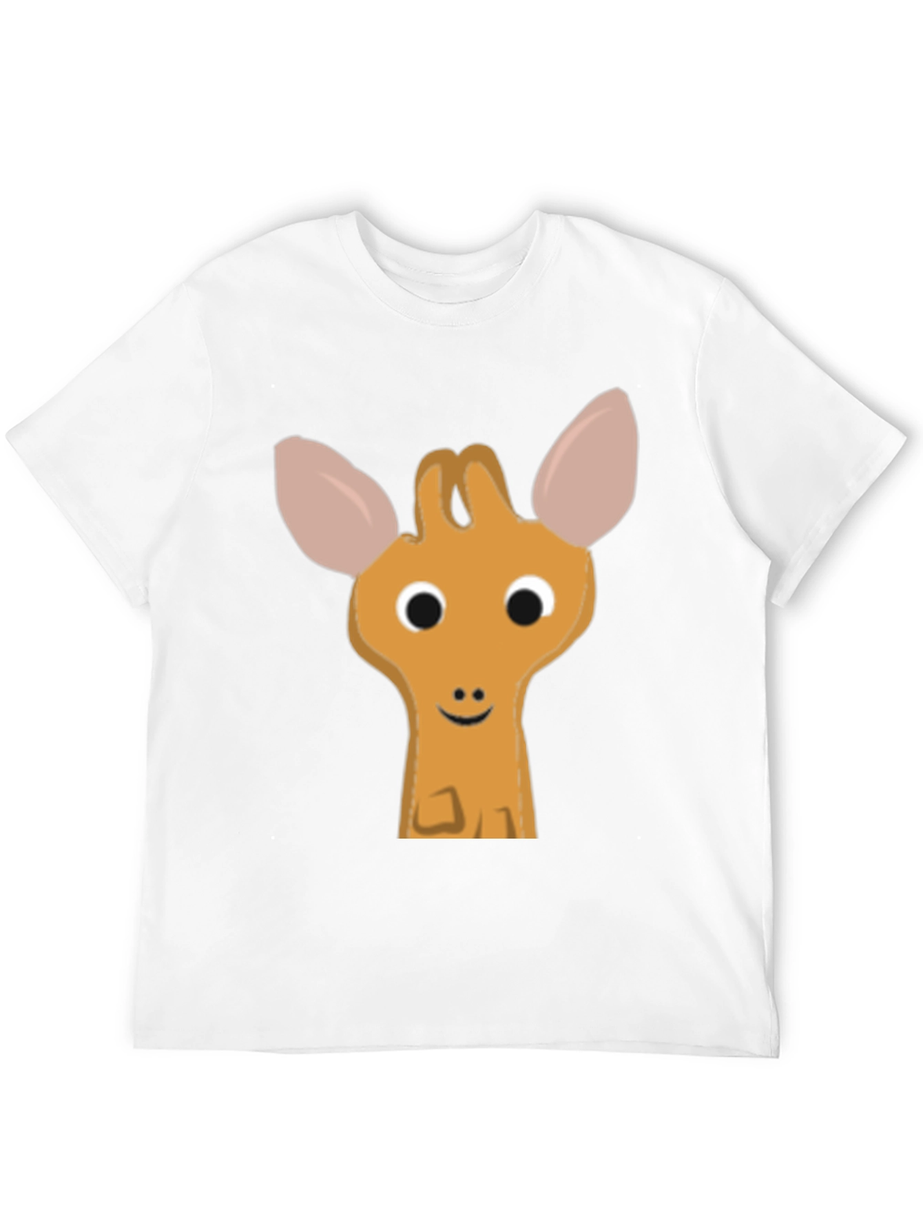 Cute Cartoon Deer Graphic Black T-Shirt