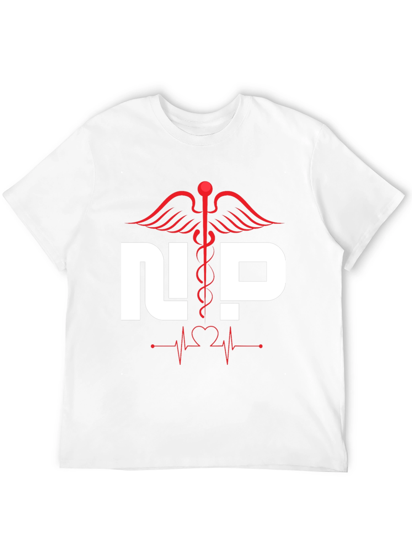 Nurse Practitioner T-Shirt - Medical Caduceus Heartbeat Design