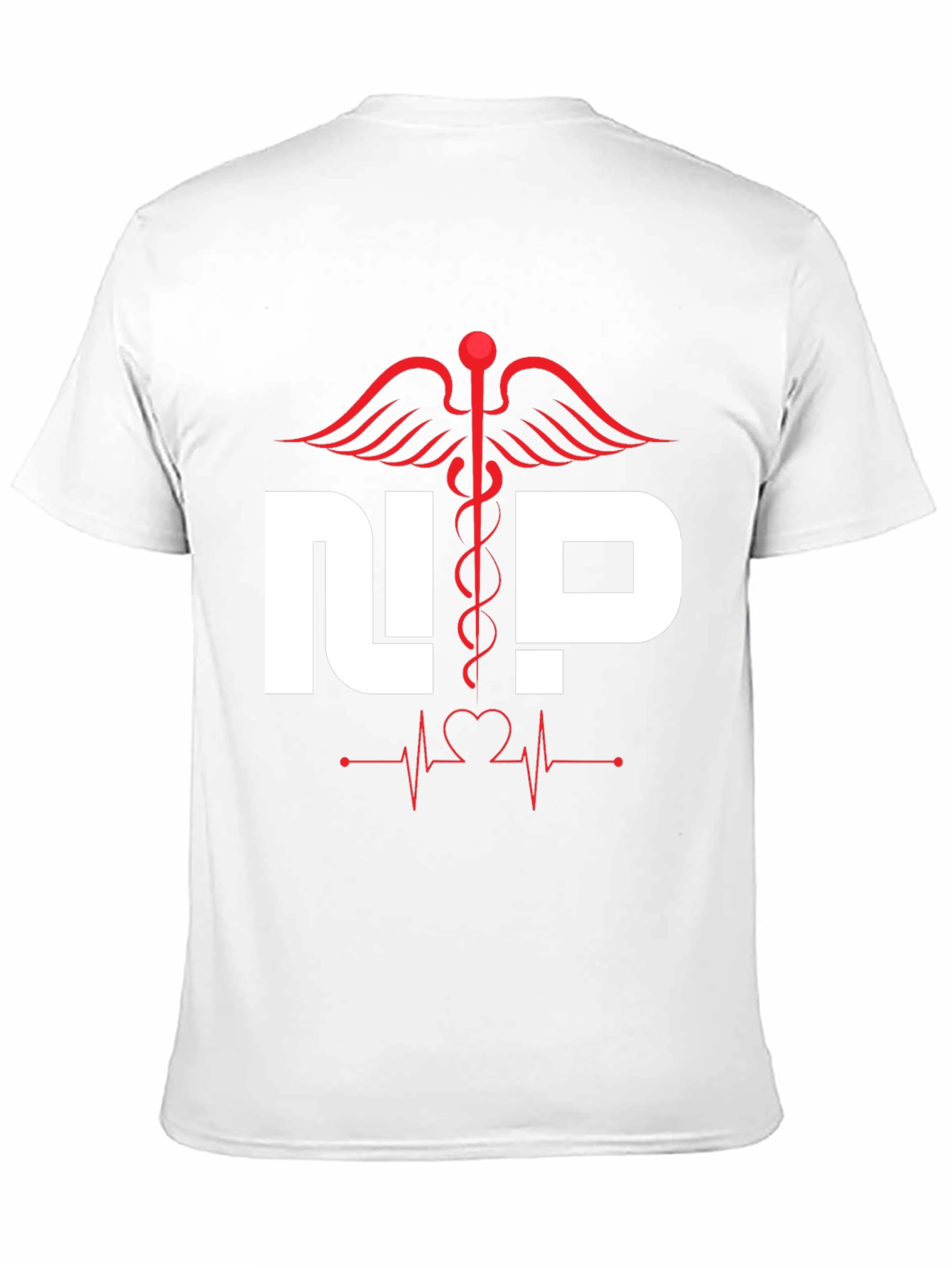 Nurse Practitioner T-Shirt - Medical Caduceus Heartbeat Design