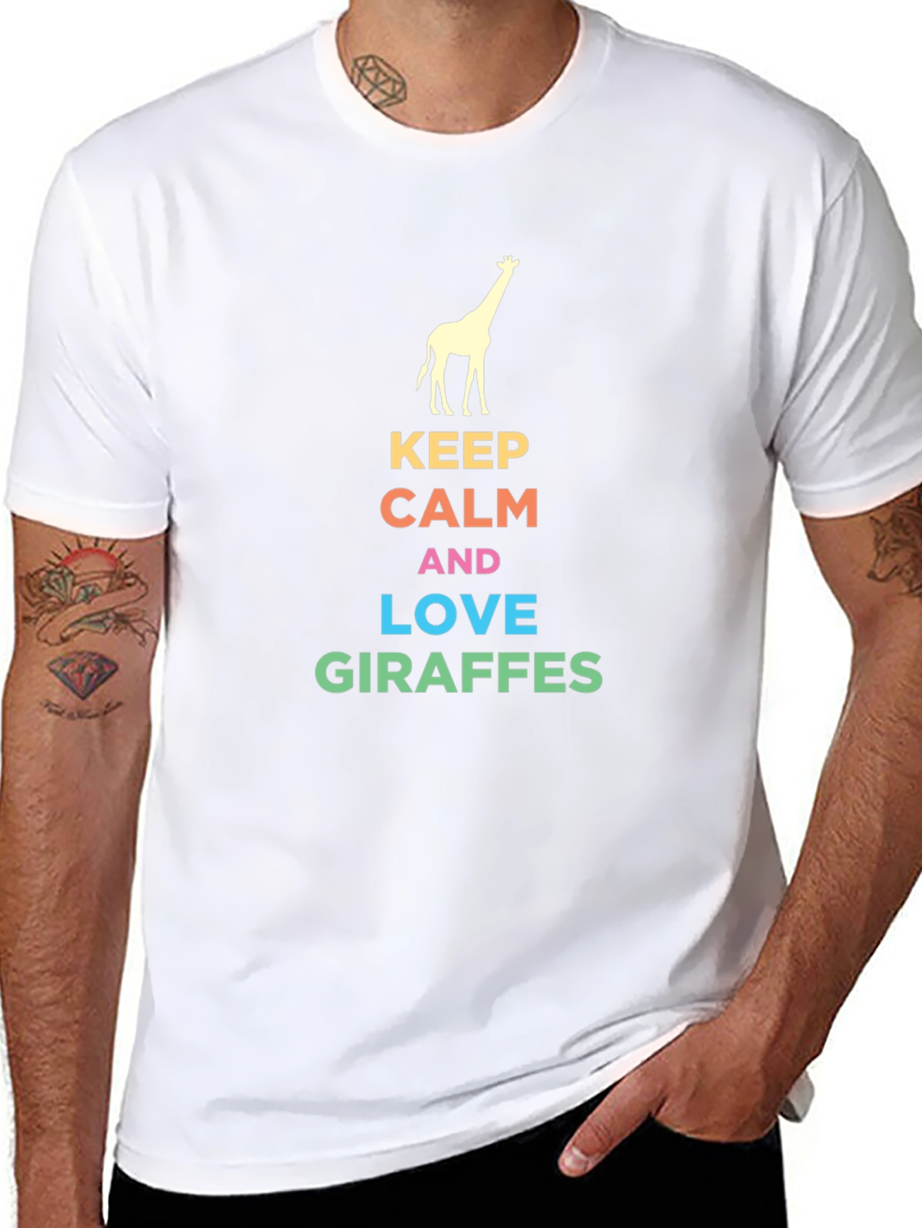 Keep Calm & Love Giraffes Graphic Tee