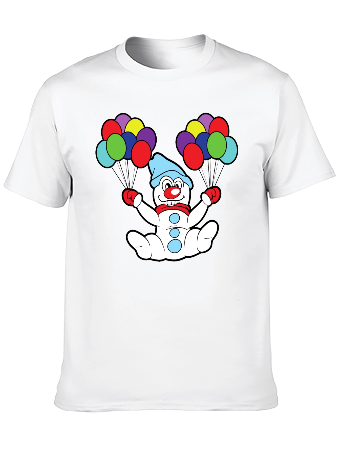 Clown Snowman with Balloons T-Shirt