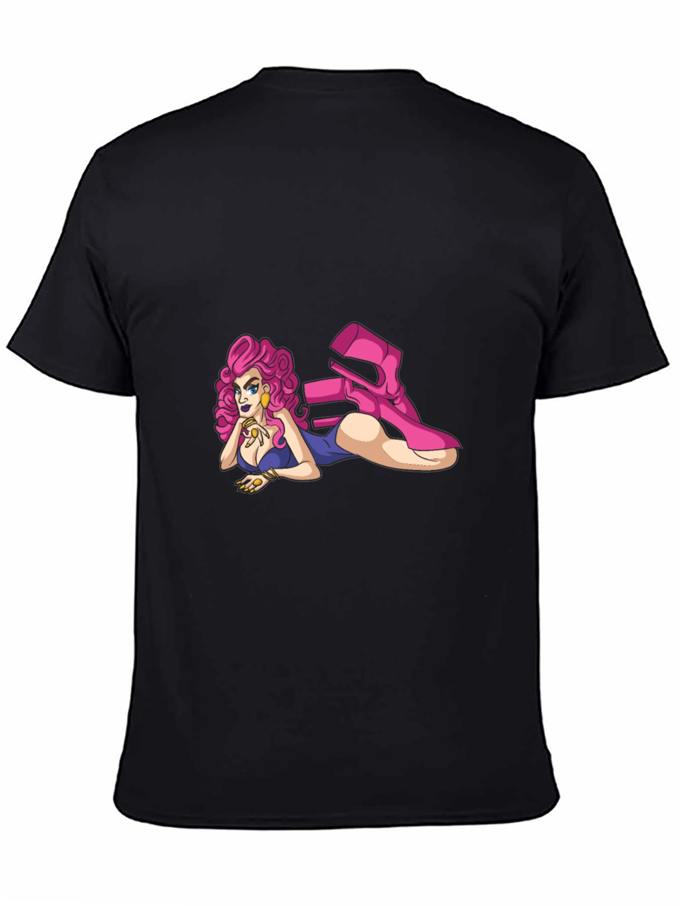 Cartoon Girl T-Shirt - Black