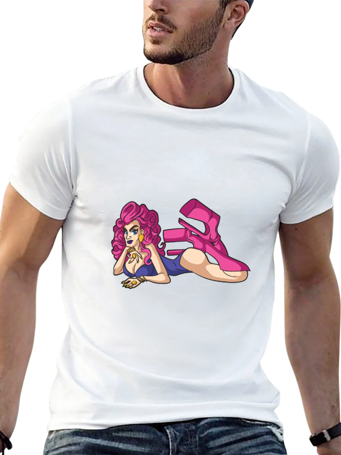 Cartoon Girl T-Shirt - Black