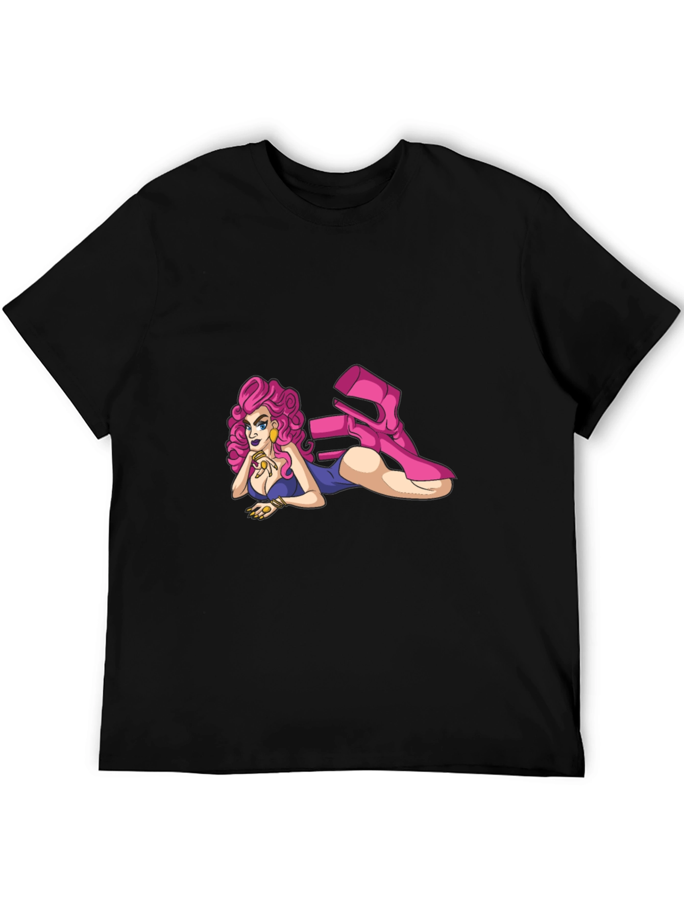 Cartoon Girl T-Shirt - Black