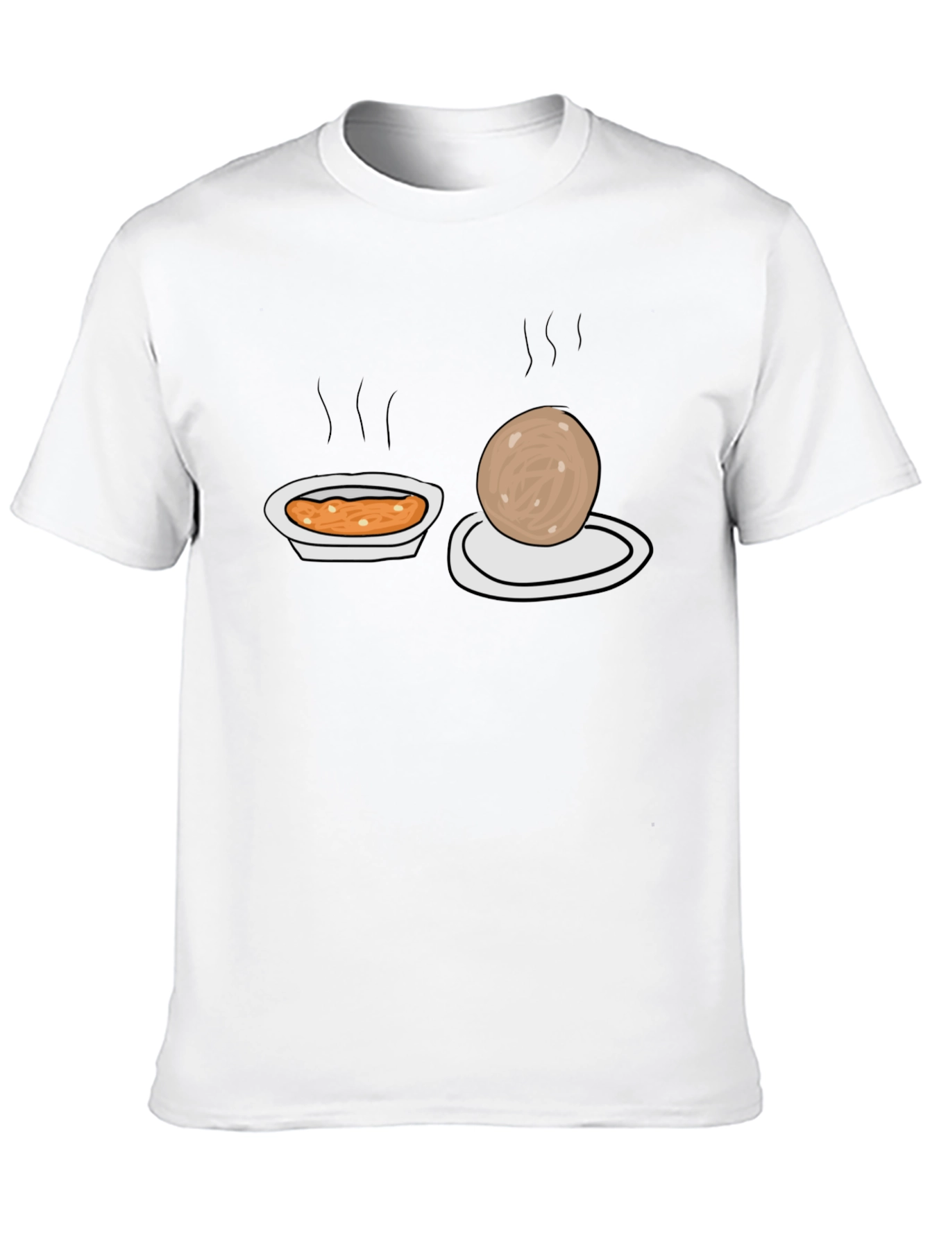 Cartoon Food T-Shirt Black Graphic Tee