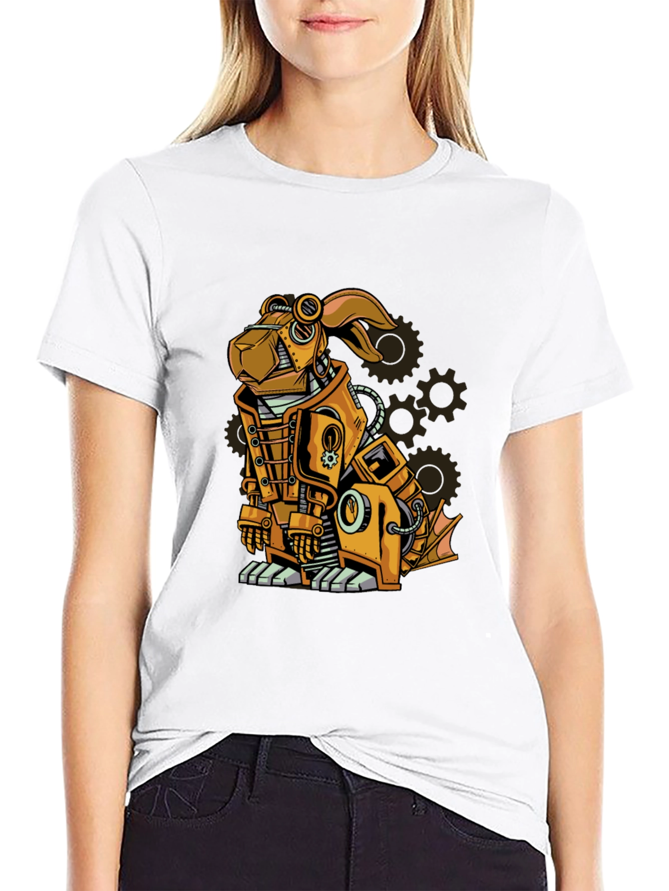 Steampunk Dog Graphic T-Shirt - Unique Design