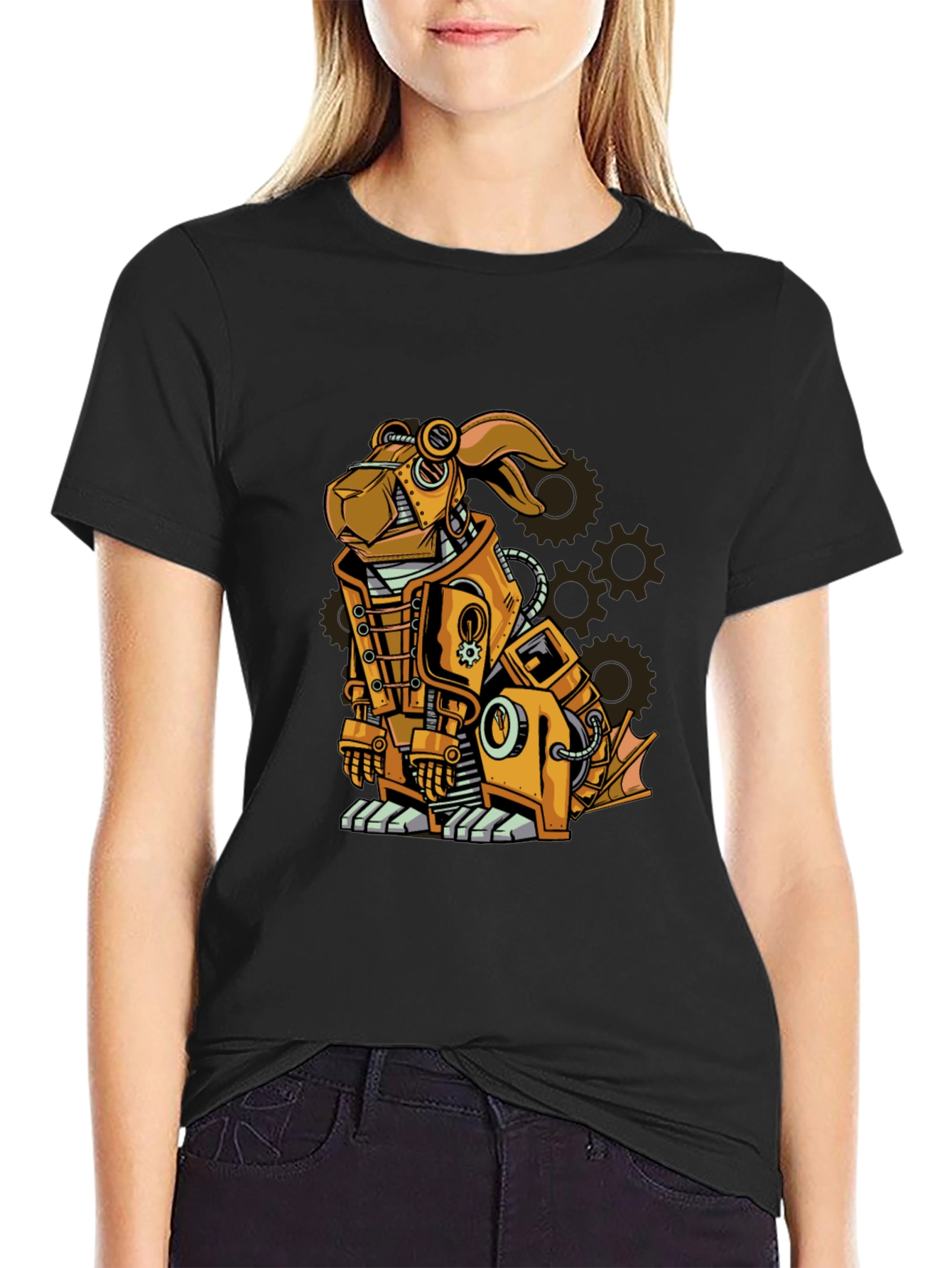 Steampunk Dog Graphic T-Shirt - Unique Design