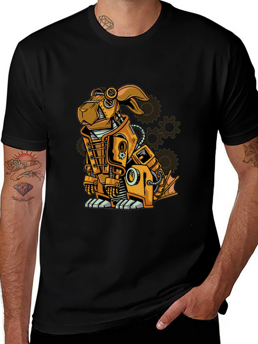 Steampunk Dog Graphic T-Shirt - Unique Design