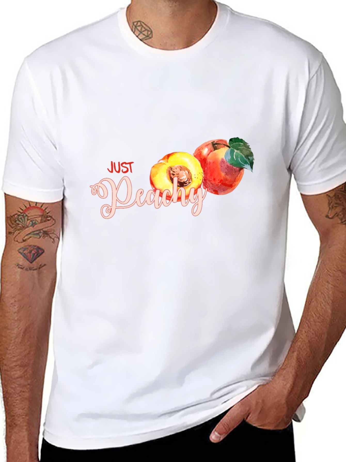 Just Peachy Graphic T-Shirt - Soft Cotton Casual Tee