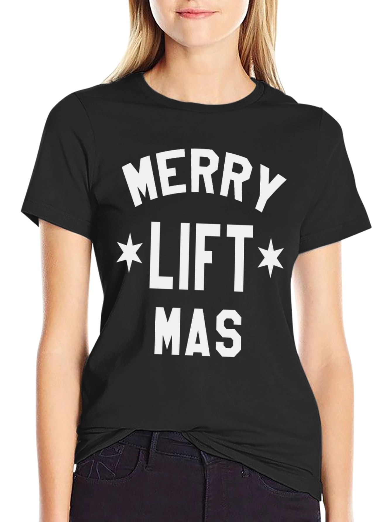 Merry Liftmas Black Graphic Tee