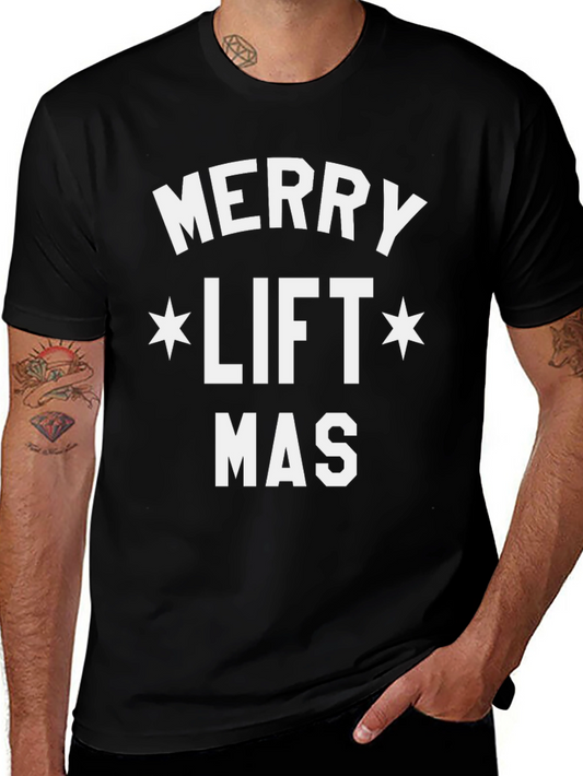 Merry Liftmas Black Graphic Tee
