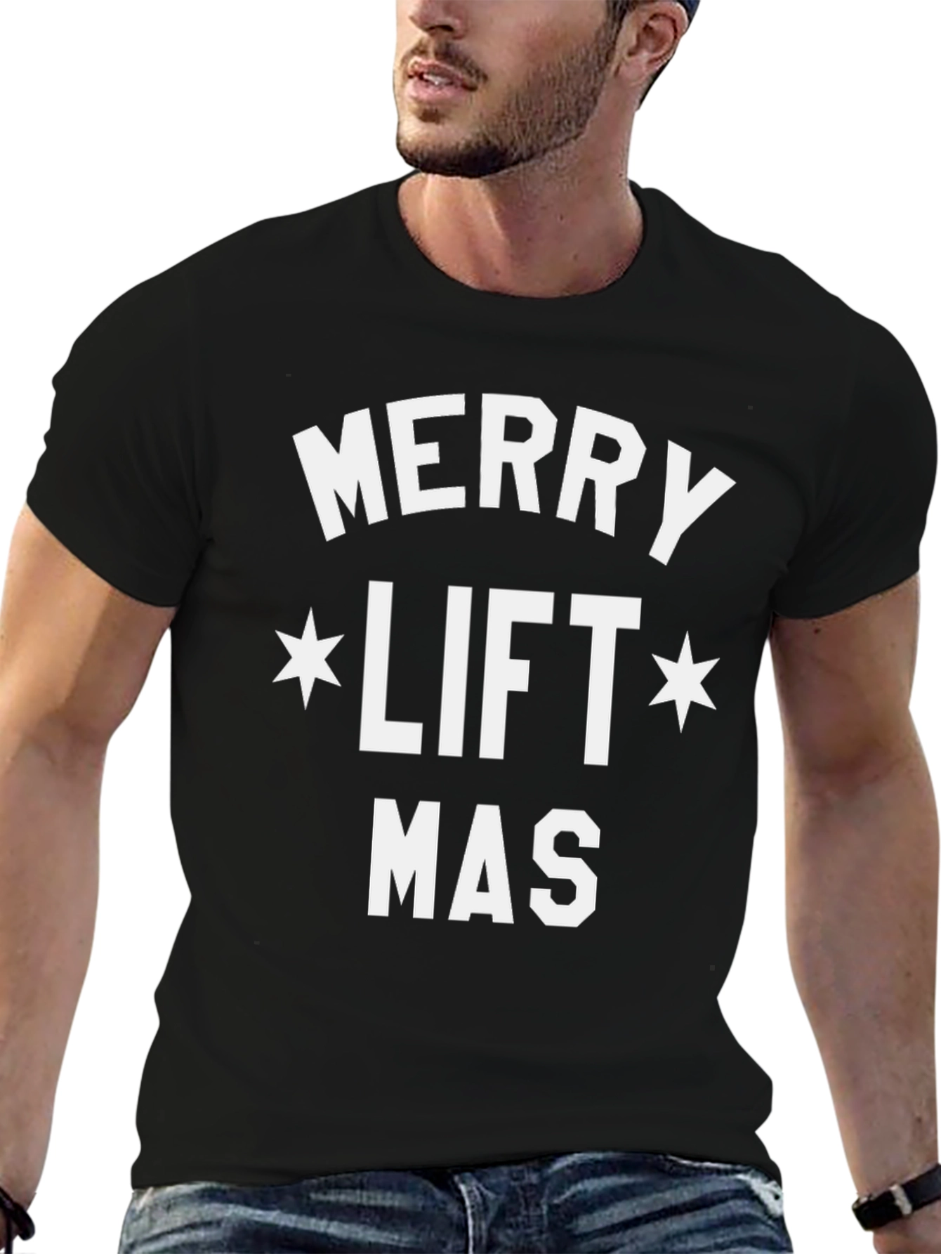 Merry Liftmas Black Graphic Tee