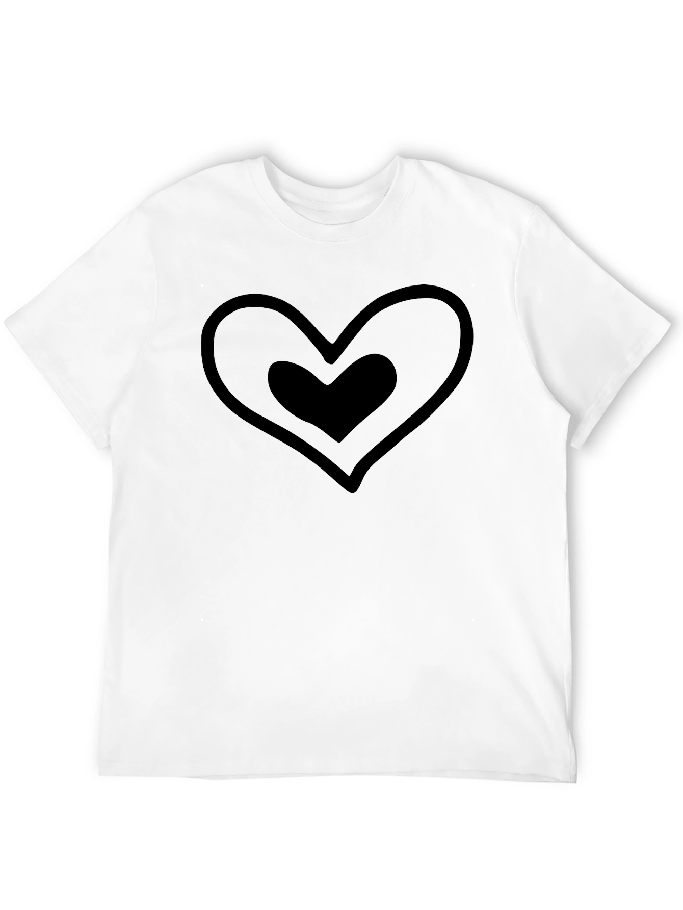 Heart Within Heart Graphic Black T-Shirt