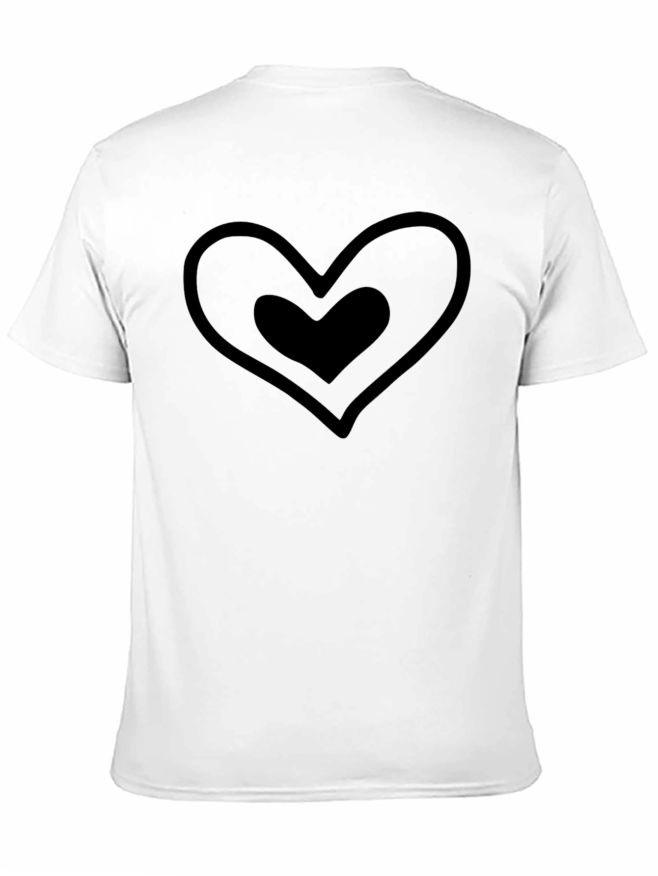 Heart Within Heart Graphic Black T-Shirt